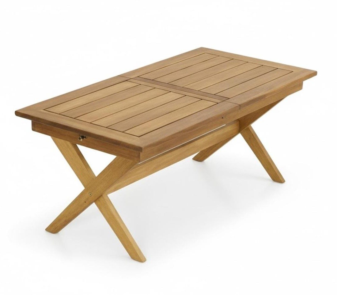 Xlmoebel Gartentisch Moderner Ausziehtisch aus Holz in Braun für den Garten, Made in Europa