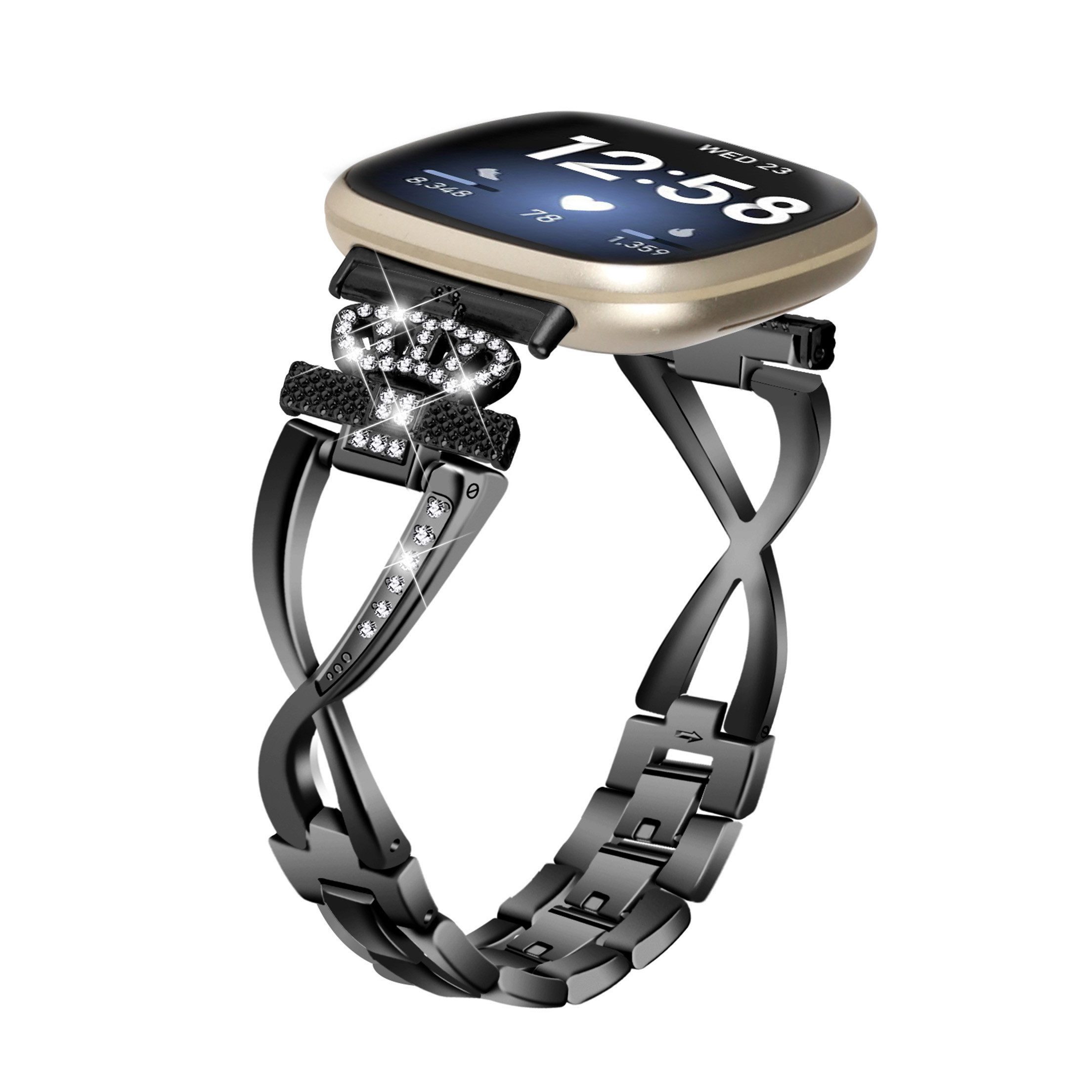 KINSI Smartwatch-Armband Edelstahl Armband für Fitbit Versa 3 & Versa 4 - Metall Armbanduhr, für Damen und Herren - Elegantes Zubehör & Geschenk-Idee