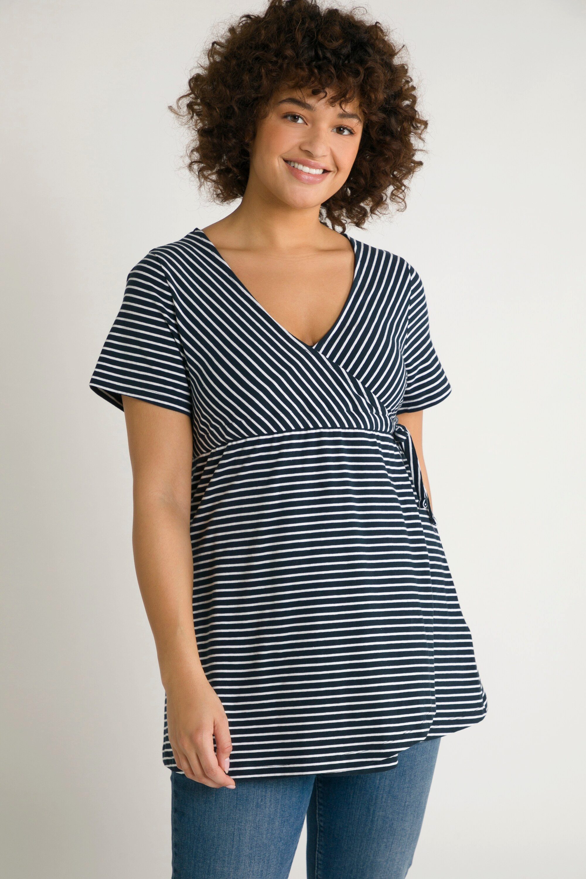 Ulla Popken T-Shirt Bellieva-T-Shirt Stillfunktion Ringel günstig online kaufen