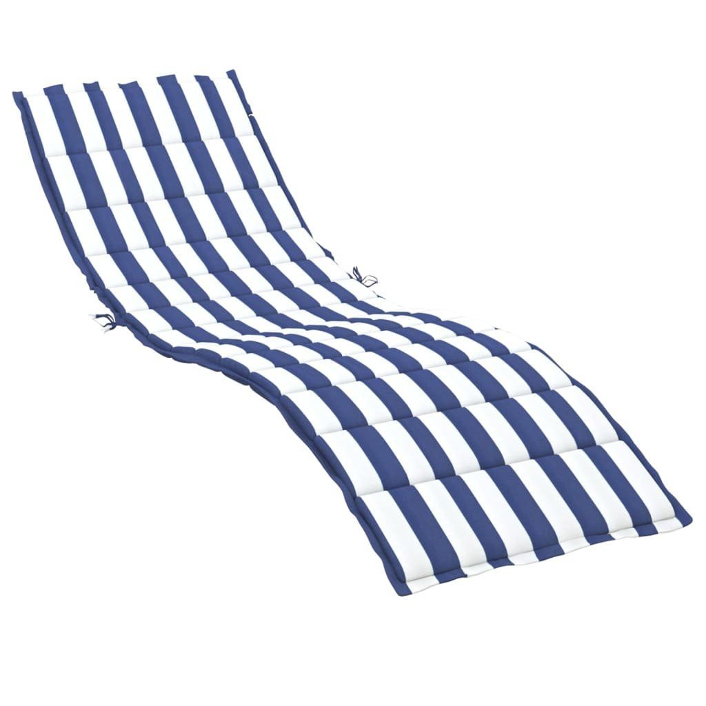 vidaXL Sitzauflage Sonnenliegen-Auflage Blau&Weiß Gestreift Oxford-Gewebe, (1 St)