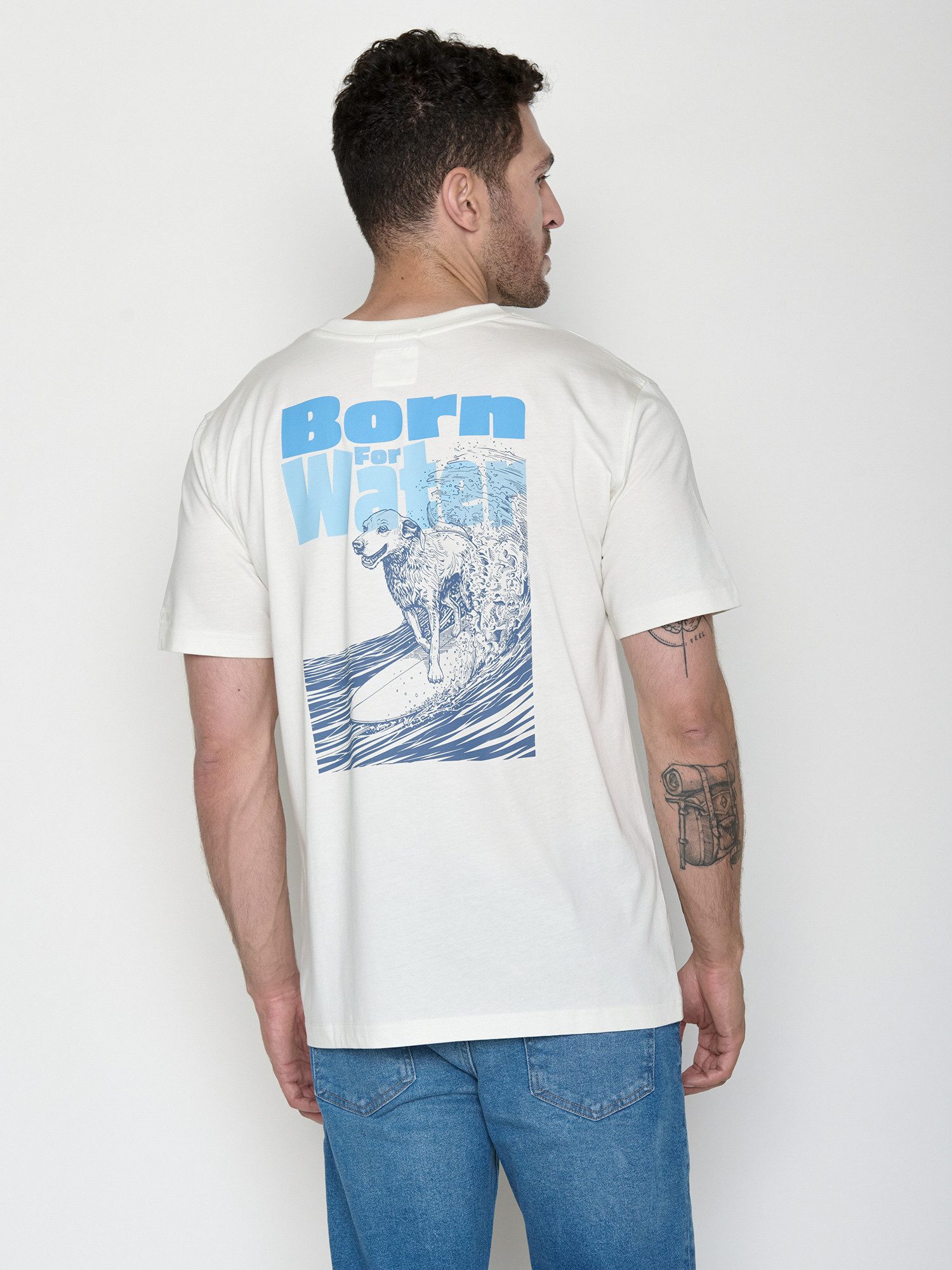 GreenBomb T-Shirt Fusion Dog Surf (1-tlg., 1) Fusion Fit, weiter und länger geschnitten, Bio-Baumwolle