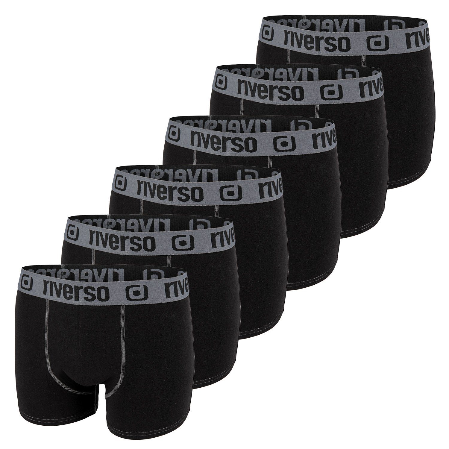 riverso Boxershorts Herren Retroshorts RIVJONNY Unterhosen (Vorteilspack, 6-St) Basic Boxer mit Stretch
