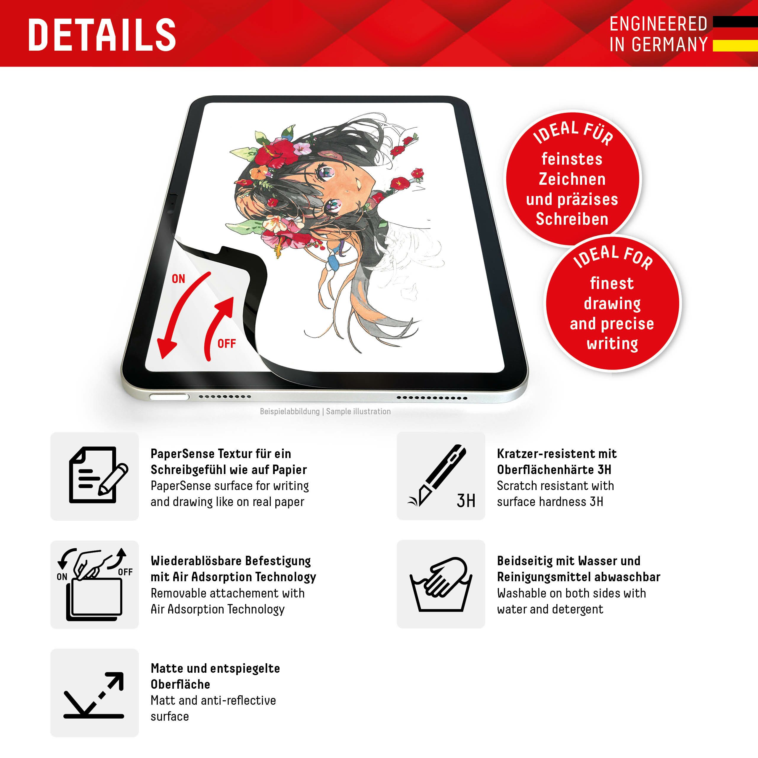 Displex Displayschutzglas PaperSense für iPad Pro 13" (2024), iPad Air 13" (2024), wiederablösbar – Bild 2 von 5