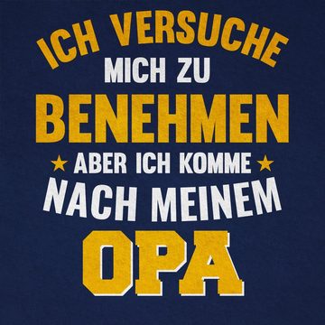 Shirtracer T-Shirt Ich versuche mich zu benehmen aber ich komme nach meinem Opa orange Statement Sprüche Kinder