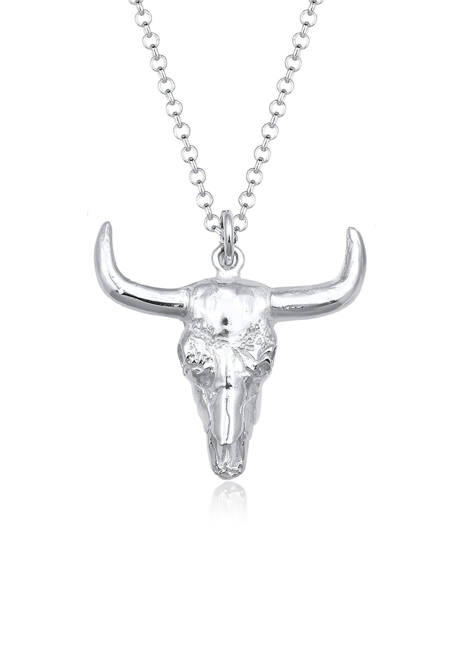 Kuzzoi Kette mit Anhänger Maskuliner Anhänger Stier 925 Sterling Silber, Bulle
