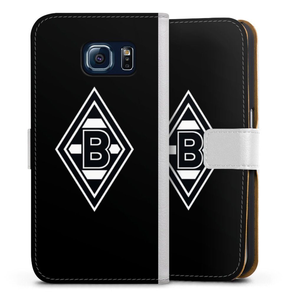 DeinDesign Handyhülle Wappen Borussia Mönchengladbach Gladbach Borussia  Raute Schwarz, Samsung Galaxy S6 Hülle Handy Flip Case Wallet Cover Handytasche  Leder