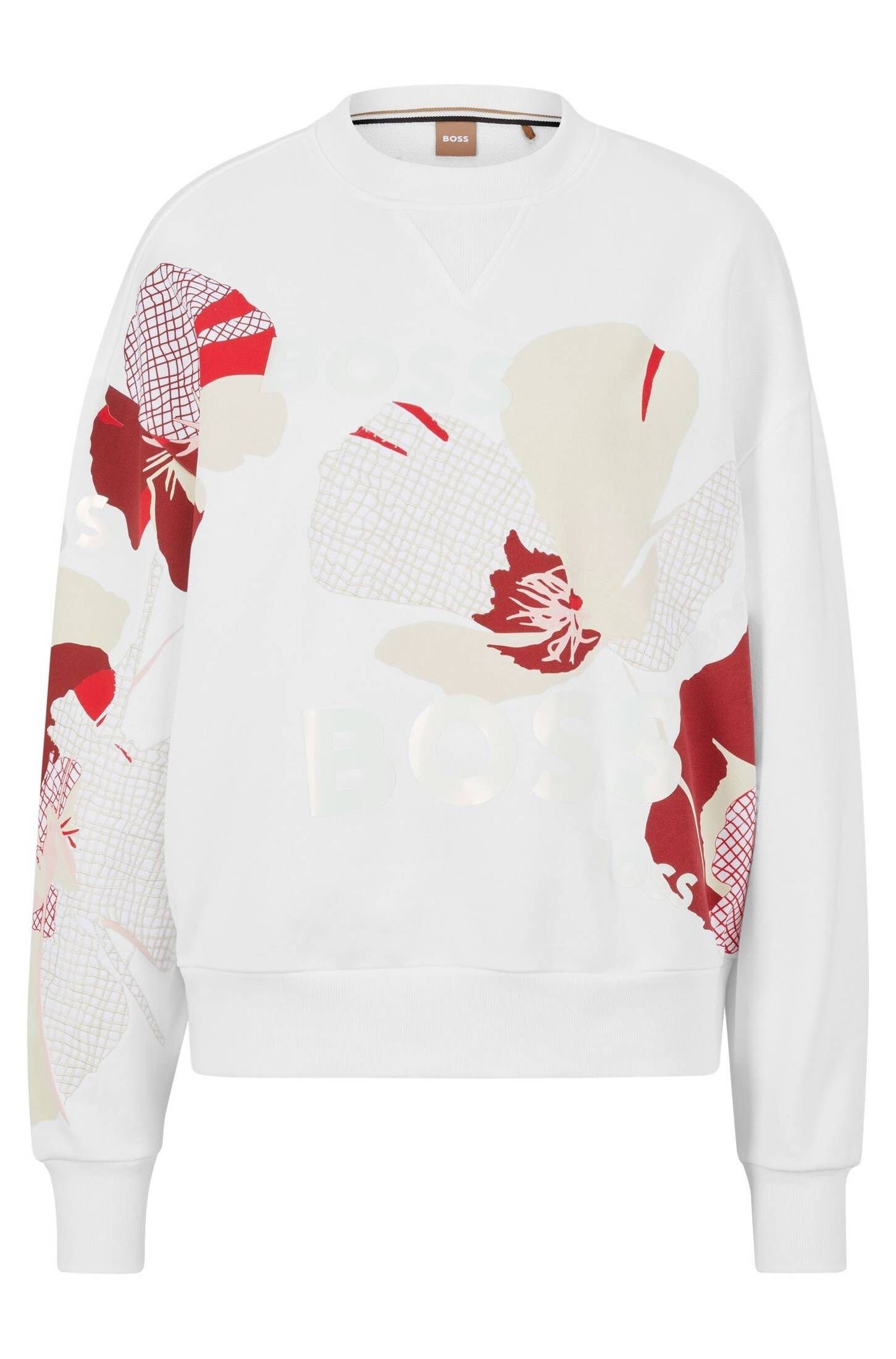 BOSS Sweatshirt Damen Sweatshirt ECAISA FLOWER Relaxed Fit (1-tlg)