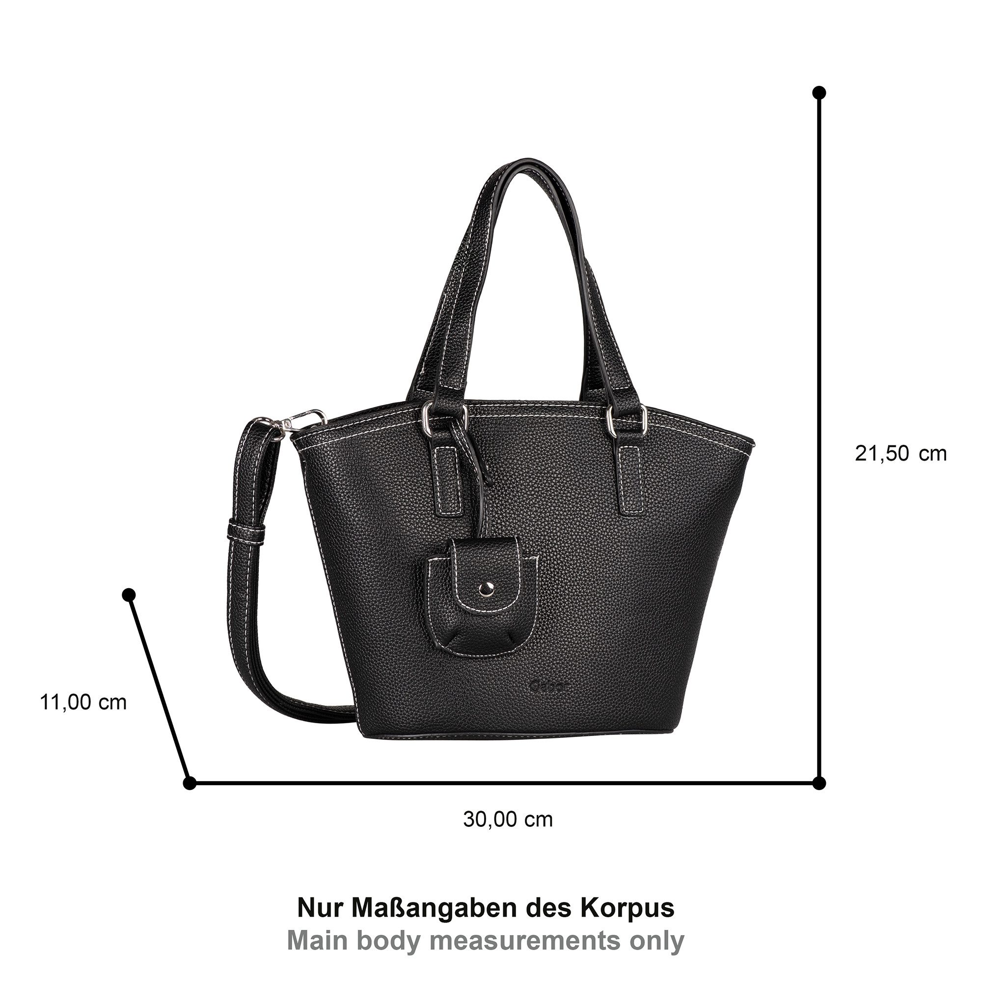 Gabor Shopper Layla, aus genarbtem Lederimitat mit Kontrastnähten sowie Ziernanhänger