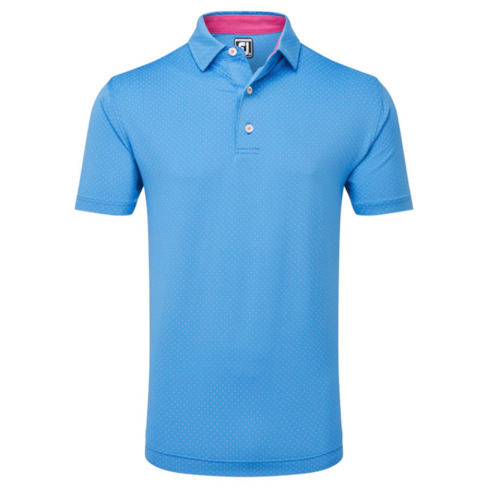 FOOTJOY Poloshirt FootJoy Golfpolo Lisle Dot Blau/Rosa Herren S