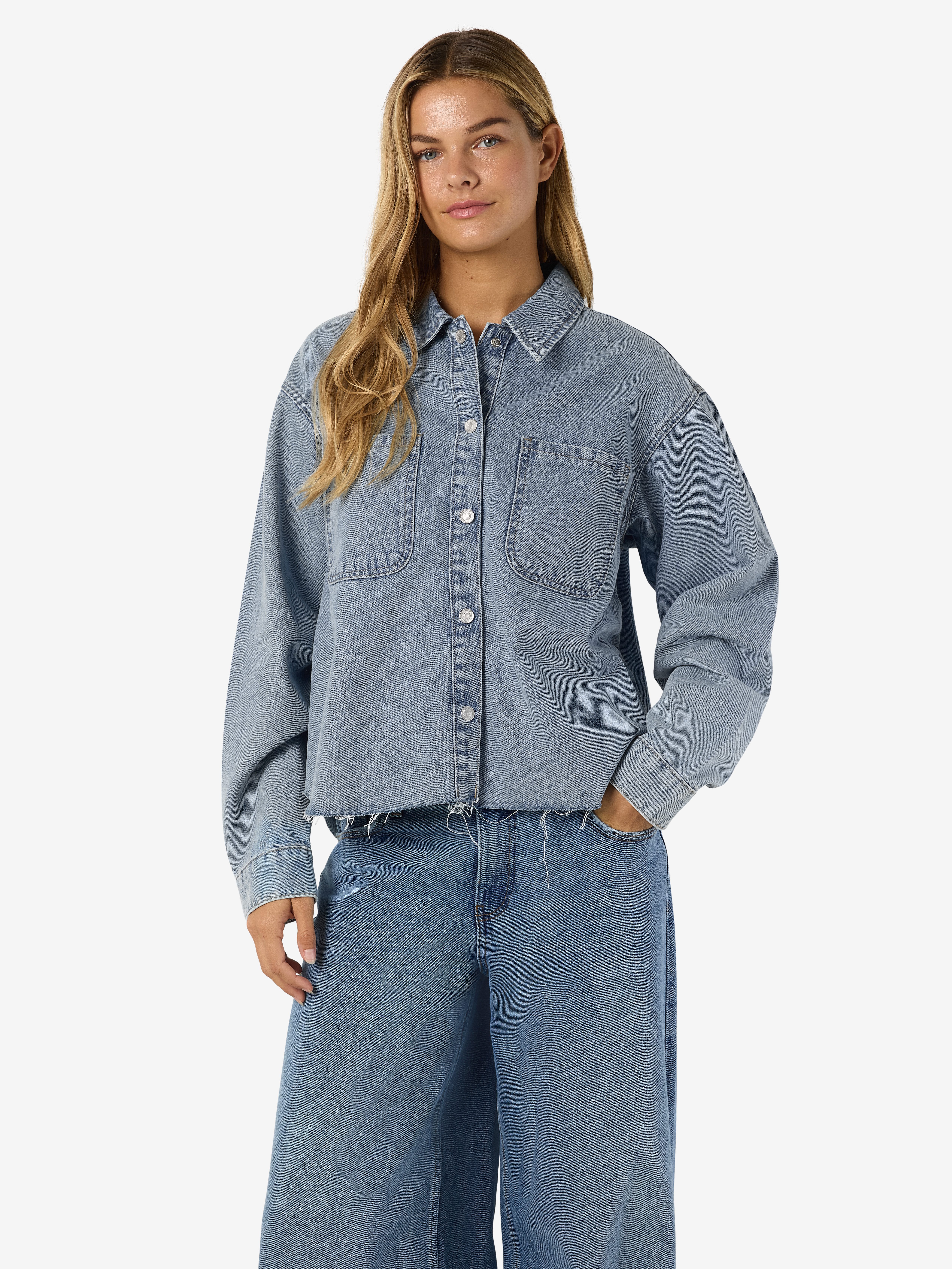 Noisy may Jeansbluse NMALVA L/S DENIM SH SHCKET AZ452LB