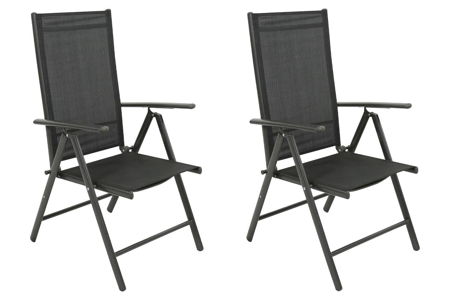 Outdoor Balkonset DALLAS, 2er Set, Anthrazit, Aluminium, Textilen