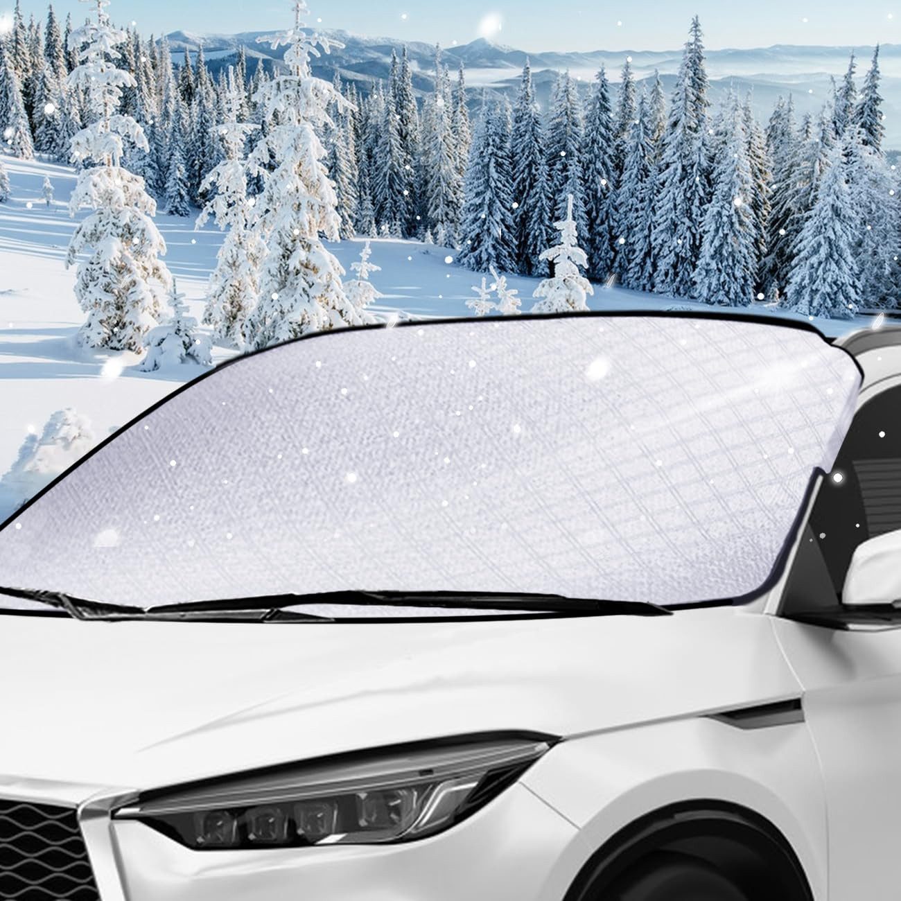 YI Frontscheibenabdeckung Scheibenabdeckung AUTO Frontscheibenabdeckung Winter Frostschutz, (2-St)