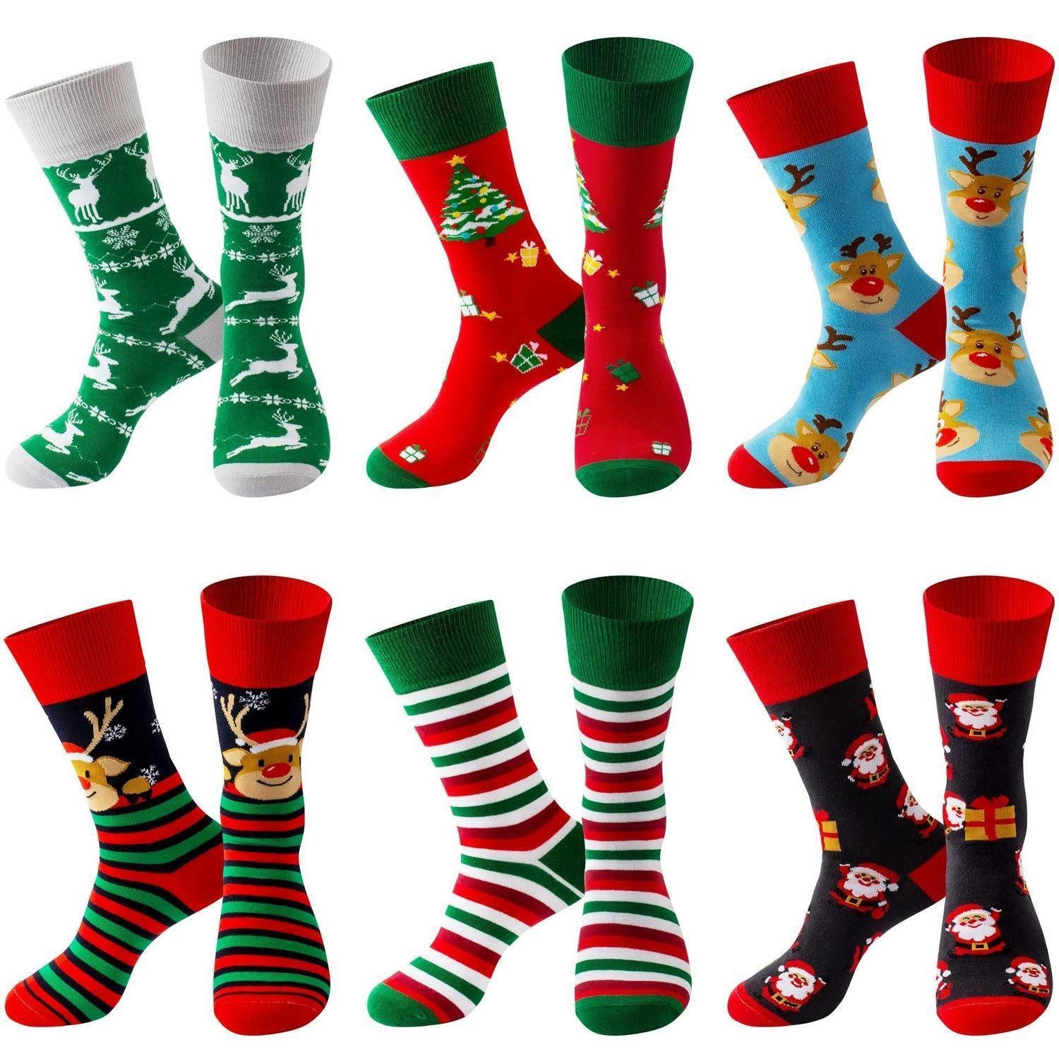 LuxusKollektion Kuschelsocken Socken Herren Damen 39-46 6 Paar Weihnachten Muster