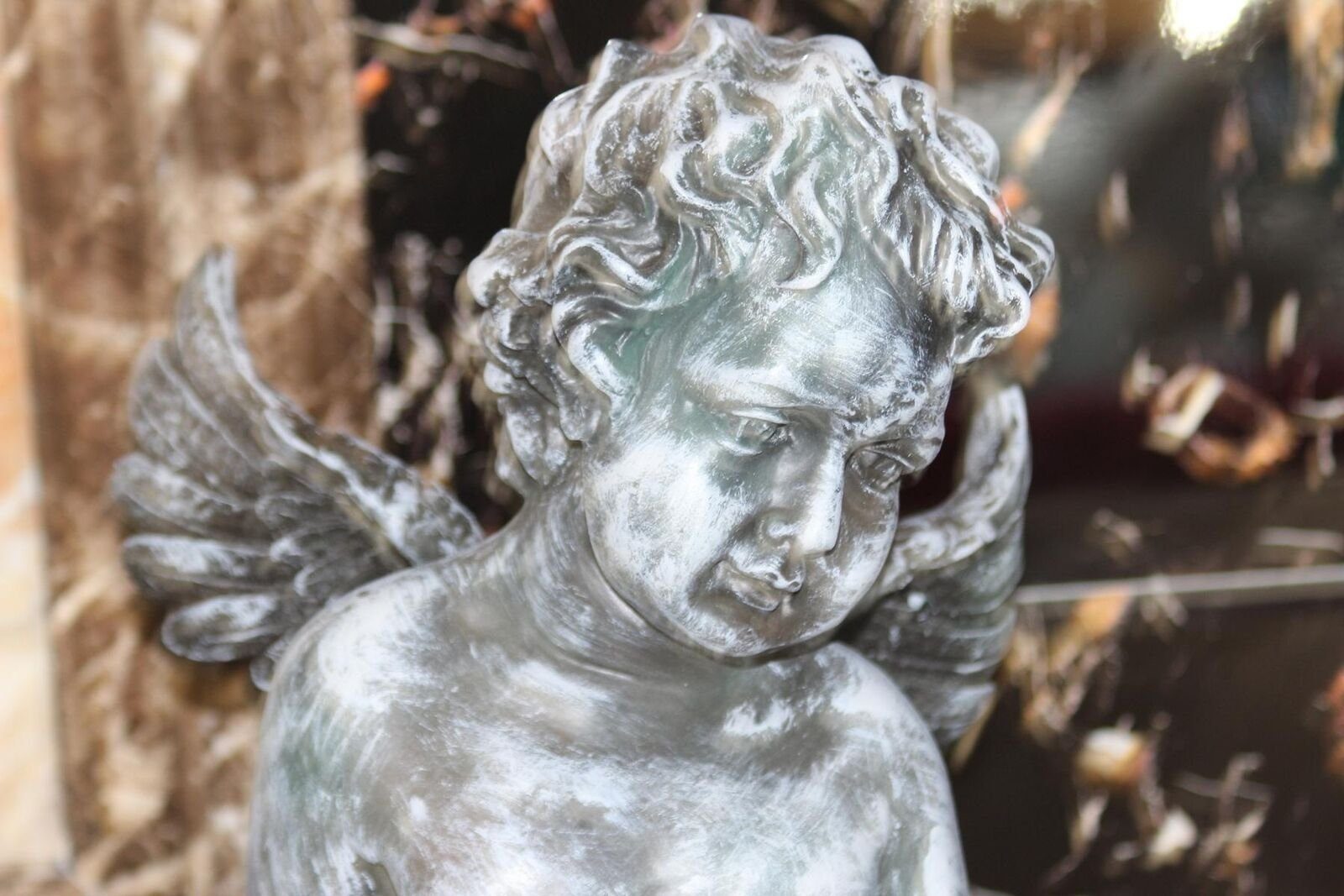 Sofort Engel Dekoration Skulptur Figur JVmoebel Statue Globus auf Erde Statuen
