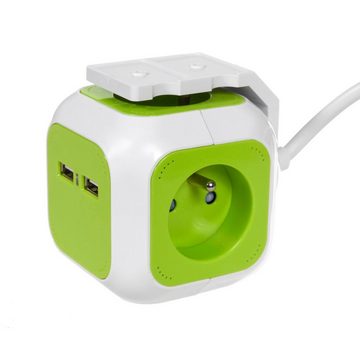 GreenBlue Steckdose GB118, Magic Cube Cube Verlängerungskabel mit 4 Steckdosen