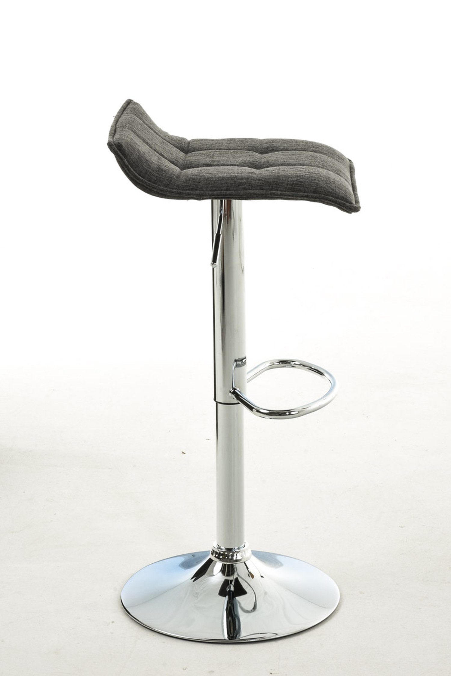 TPFLiving 360° & Barhocker Fußstütze Hocker (mit - Stahl für - Küche), chromfarbener Stoff - drehbar Madison Sitzfläche: angenehmer Hellgrau Theke