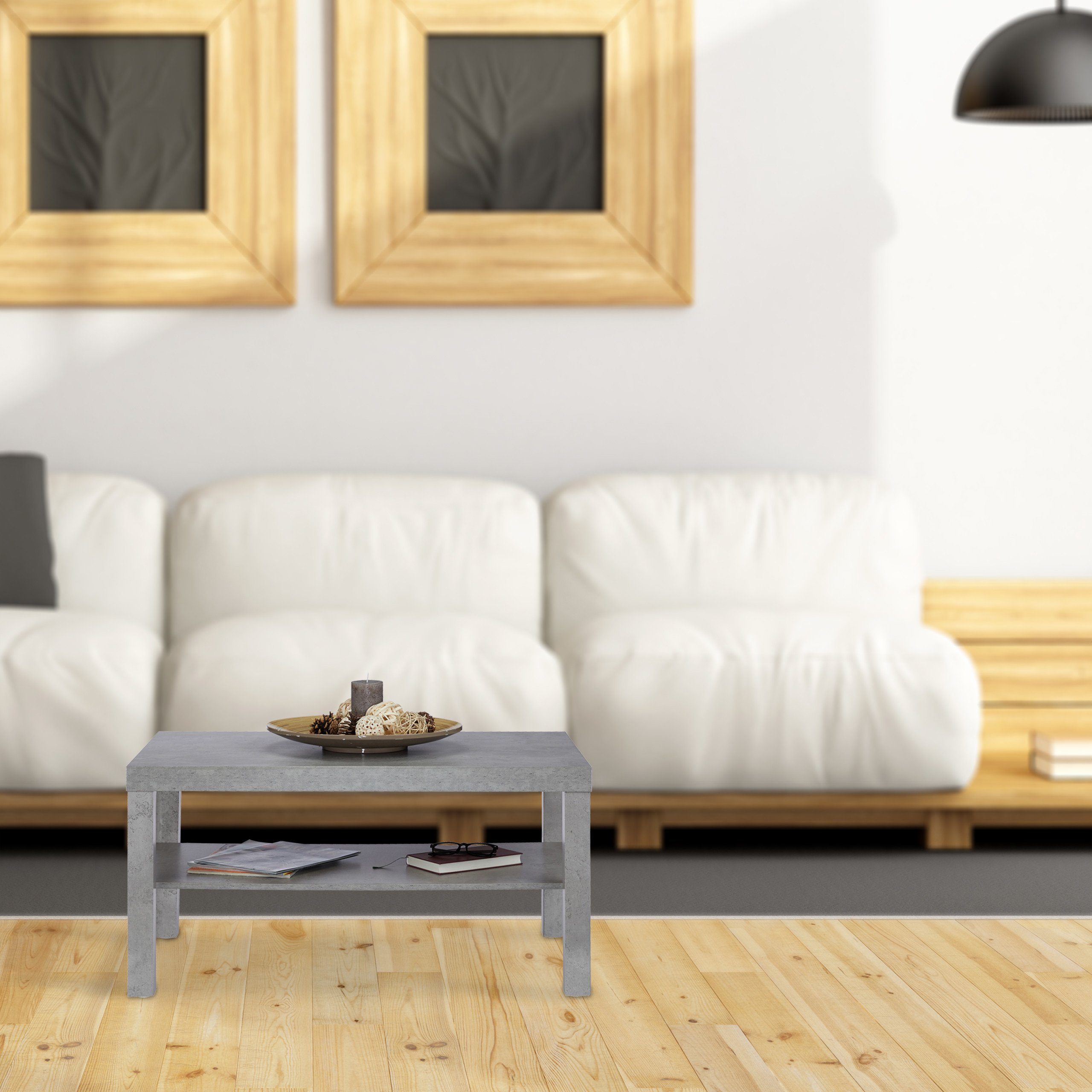 relaxdays Couchtisch in Betonoptik (1-St) – Bild 5 von 5