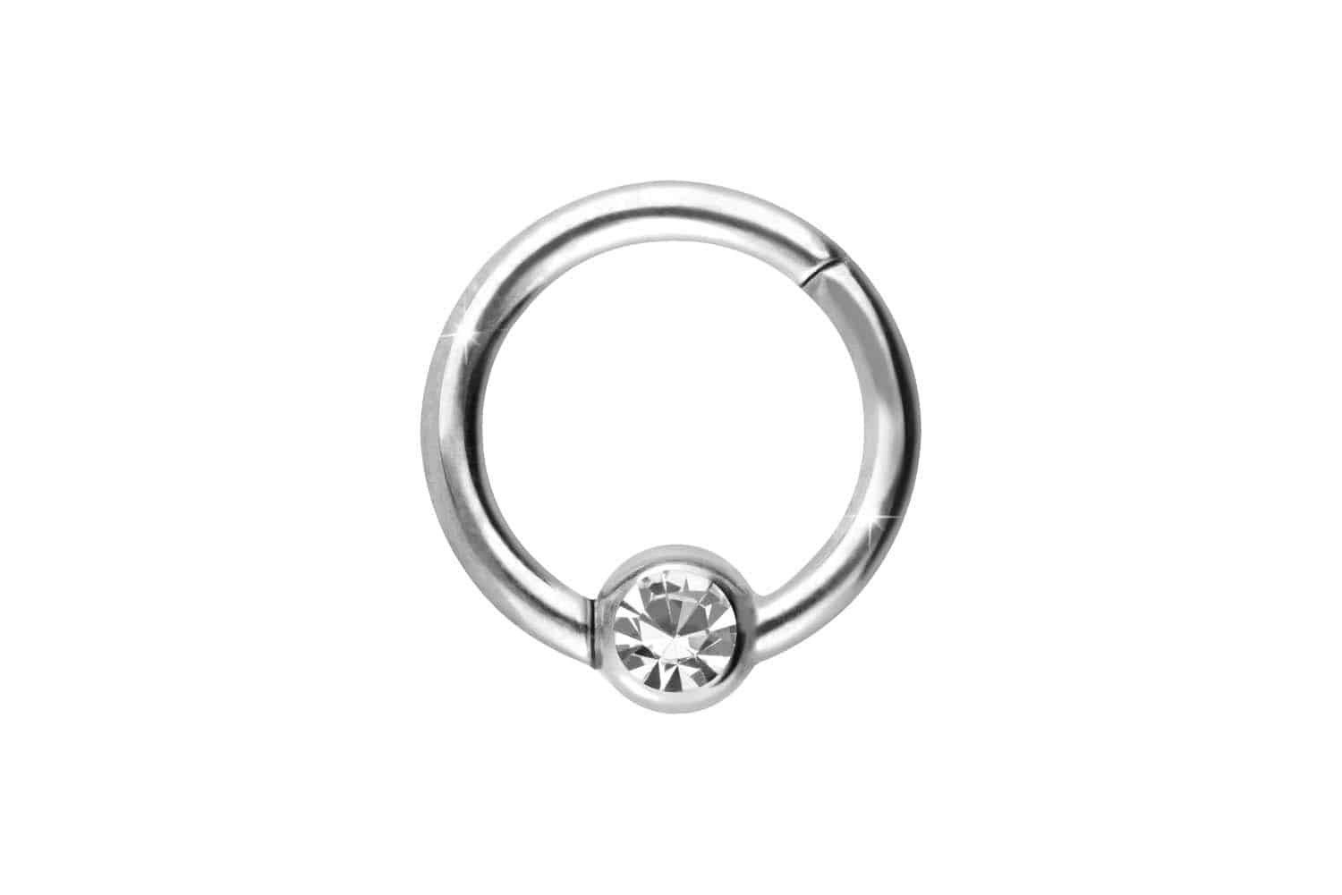 Piercing-Set Titan Segmentring Clicker KRISTALL