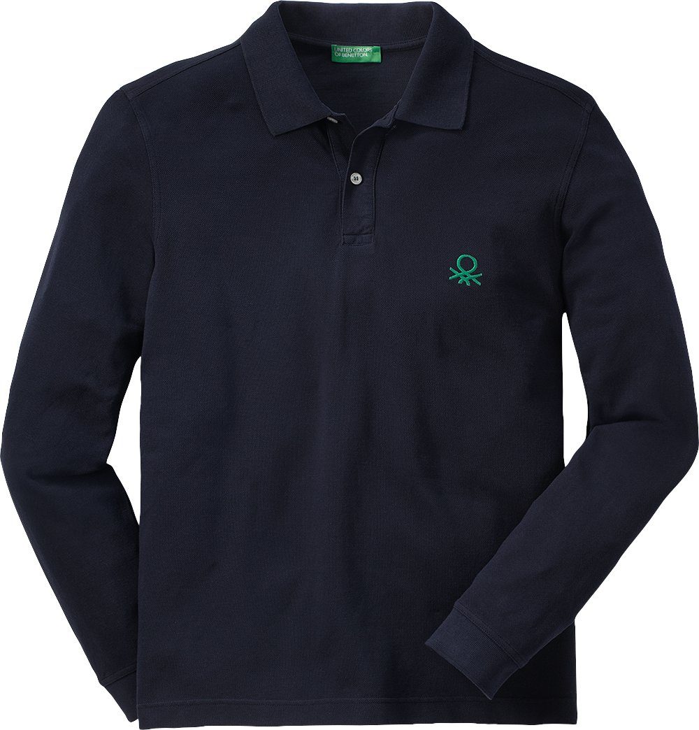 Langarm-Poloshirt of Baumwolle Benetton marine Colors United aus