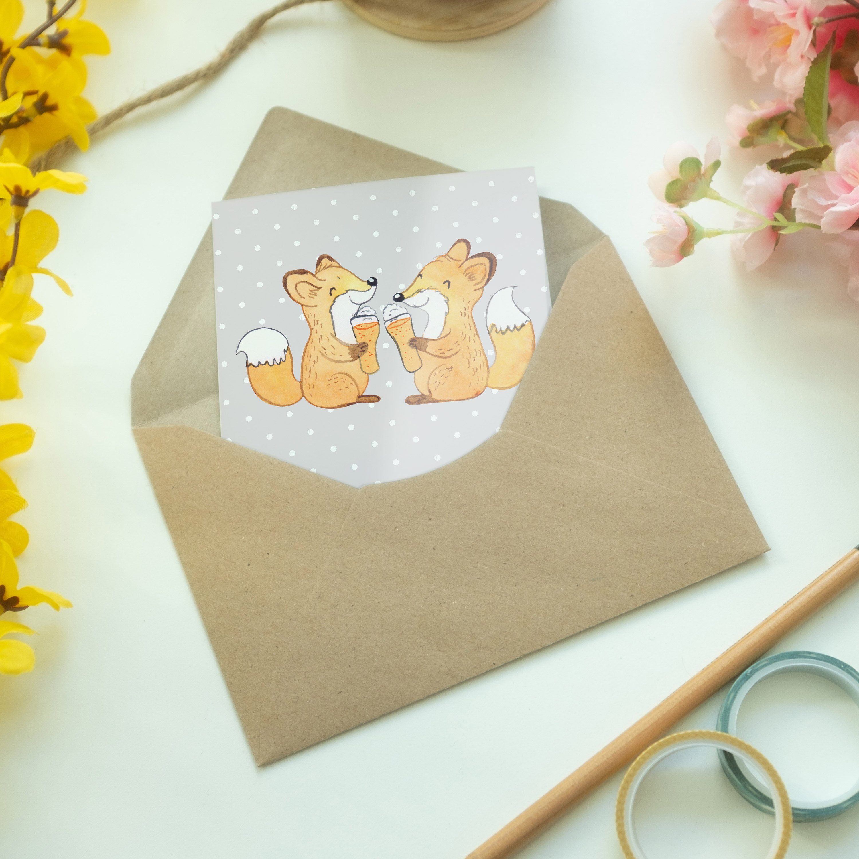 Mr. & Mrs. Panda Welt Grußkarte - Grau Geburt Fuchs Bester Adoptivbruder Geschenk, der - Pastell