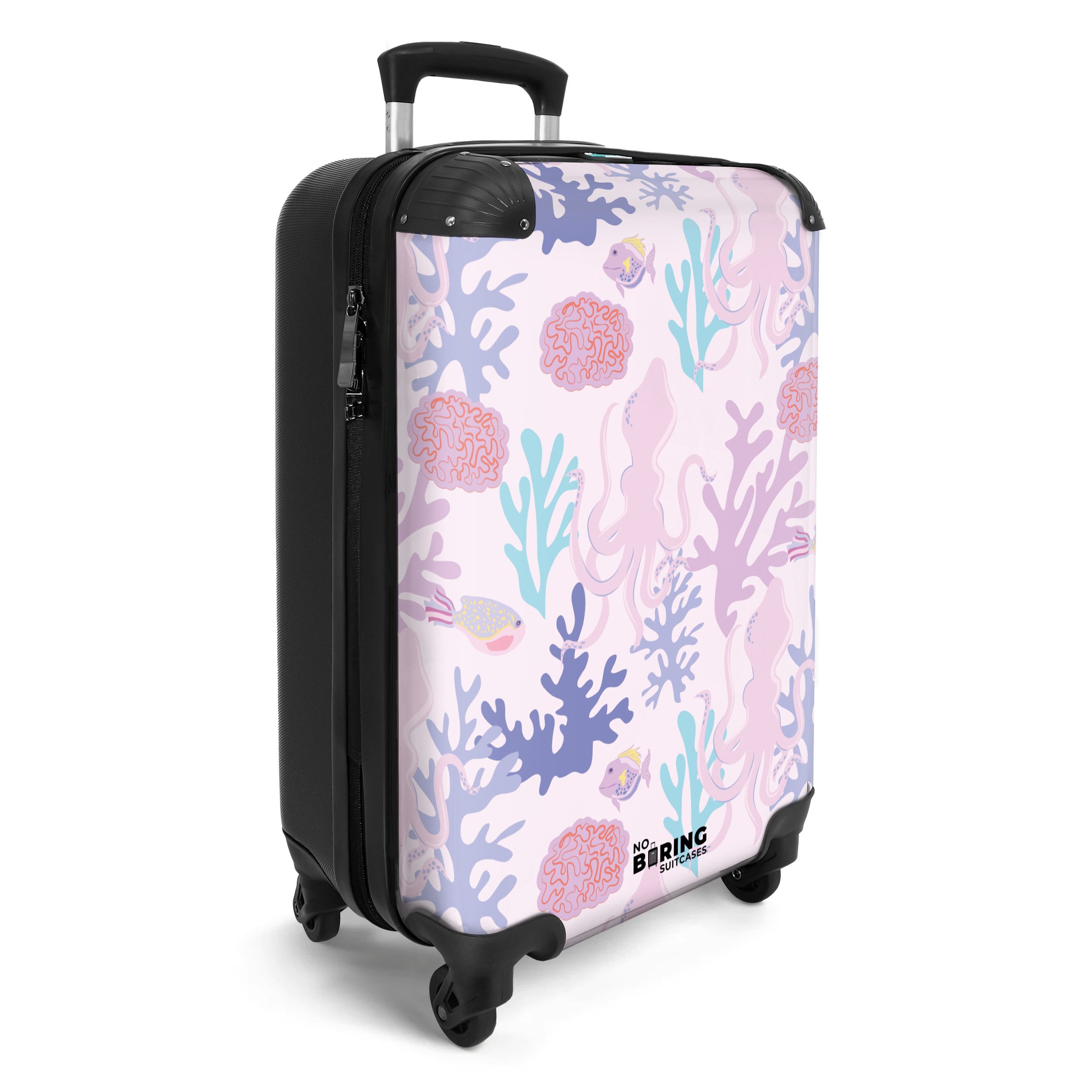 NoBoringSuitcases.com© Hartschalen-Trolley Rosa mit Unterwasseraufdruck 55x günstig online kaufen