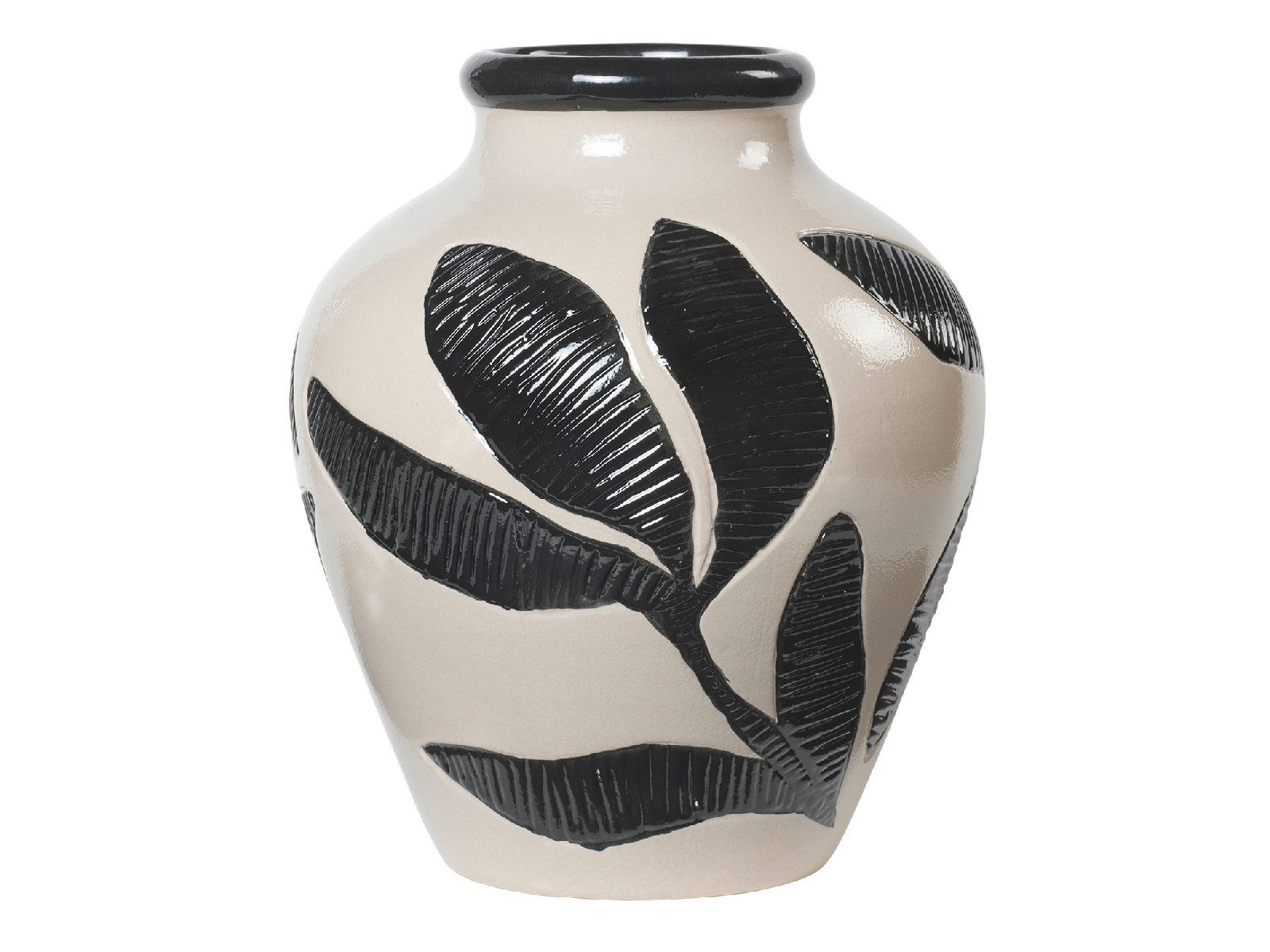 Broste Copenhagen Dekovase Herbert Vase black/rainy day grey 30cm (Vasen)