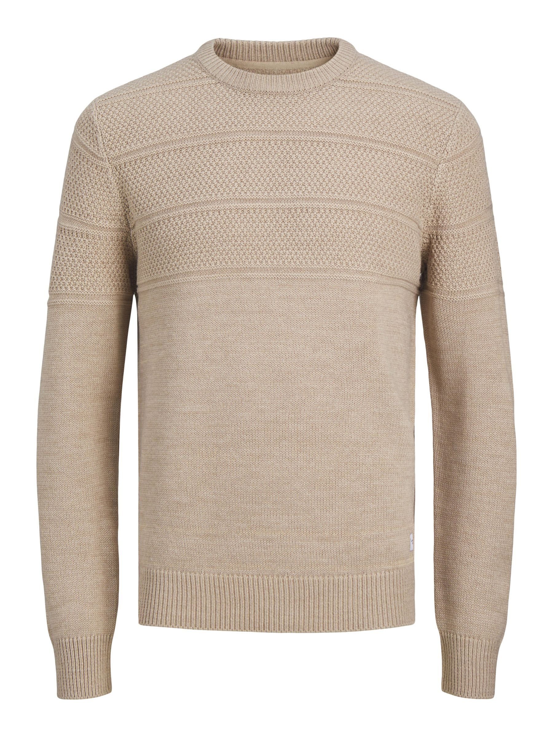 Jack & Jones Rundhalspullover JJJERRY KNIT CREW NECK AW24 mit Struktur