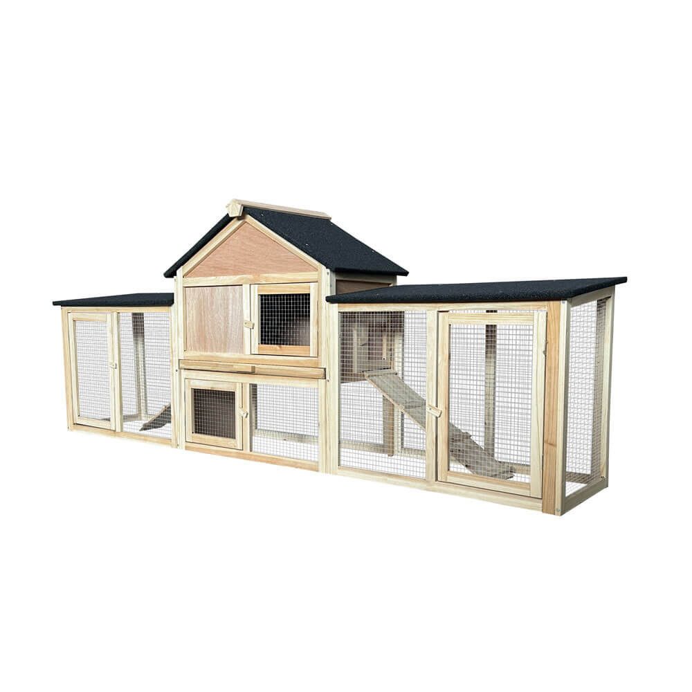 HOME DELUXE Kleintierstall CUNA Kaninchenstall, Hasenstall, Außengehege, Hochwertiges Tannenholz