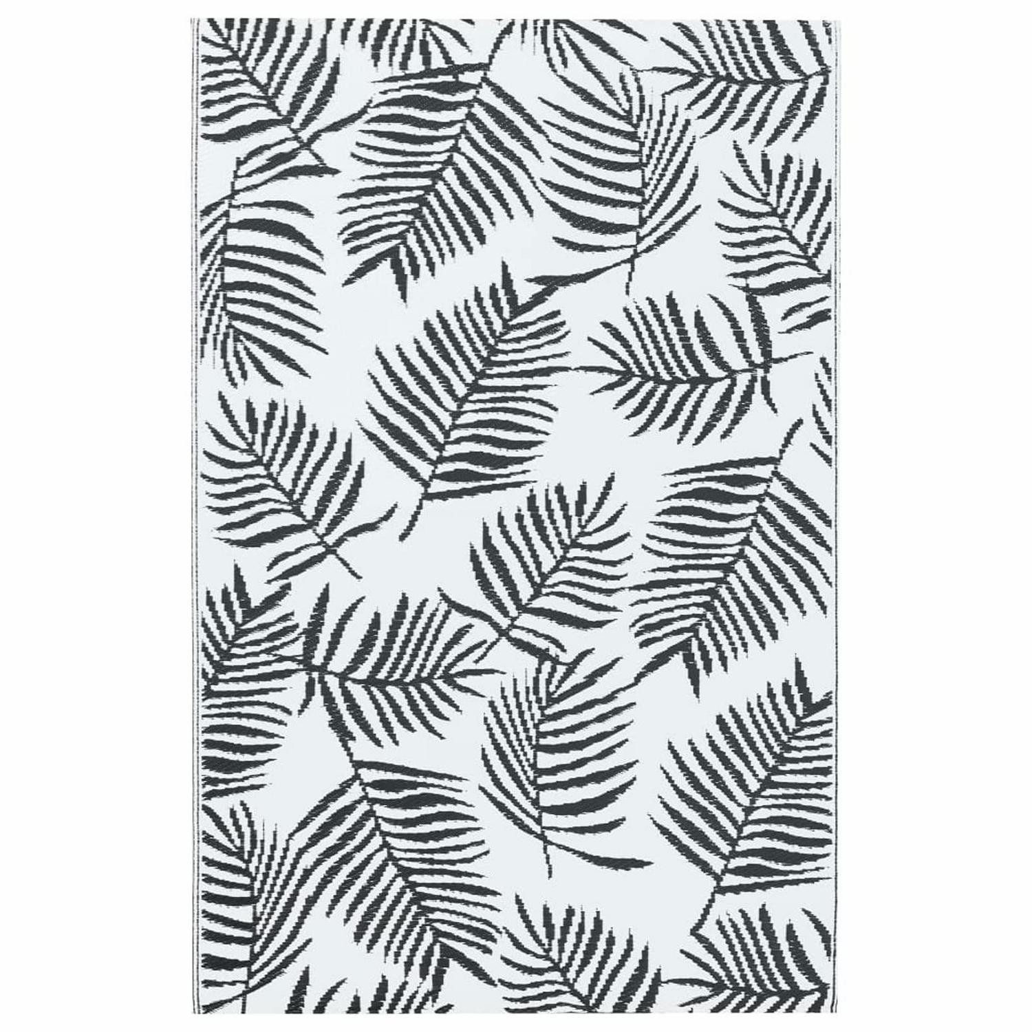 LuxusKollektion Outdoorteppich Outdoor Teppich 160x230 cm Schwarz-Weiß, rechteckig, Höhe: 10 mm