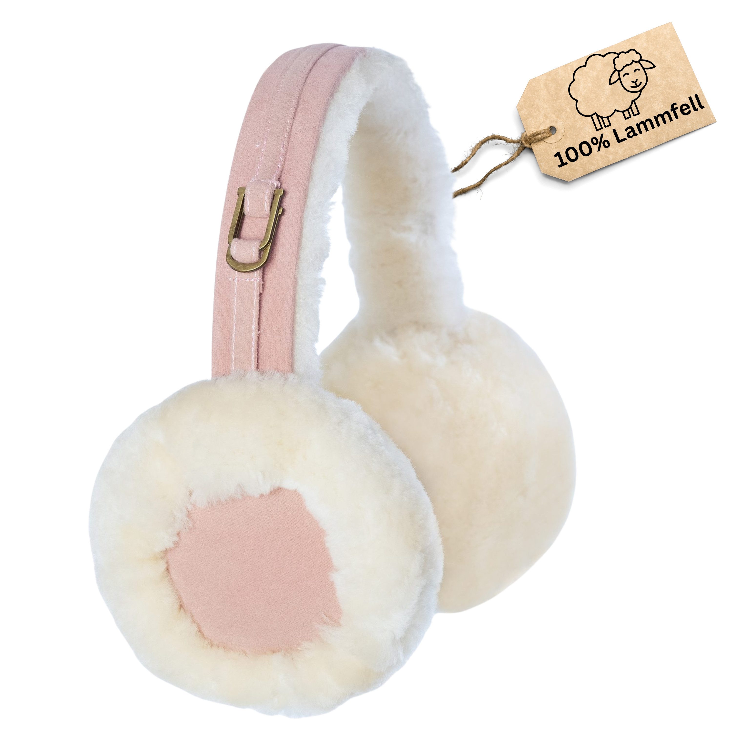 LIRA Deko Ohrenwärmer aus 100% Lammfell - Winter-Ohrenschützer weich & faltbar (Ohrwärmer) 100 % Lammfell, Einheitsgröße, kuschelig