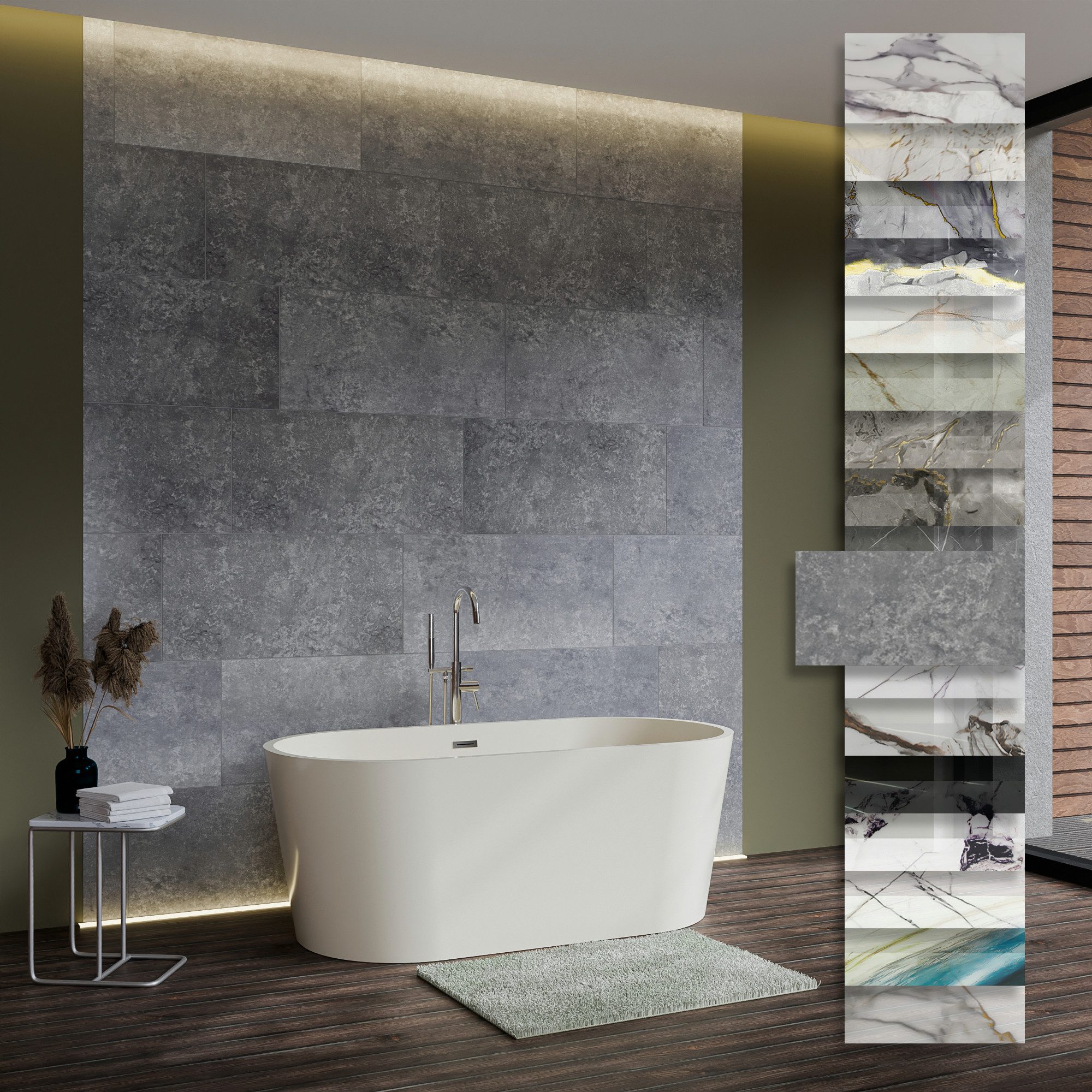 Hexim Wandpaneel, (Marmoroptik 9 Stück 78x39cm SPC Kunststoff Innen & Außen günstig online kaufen