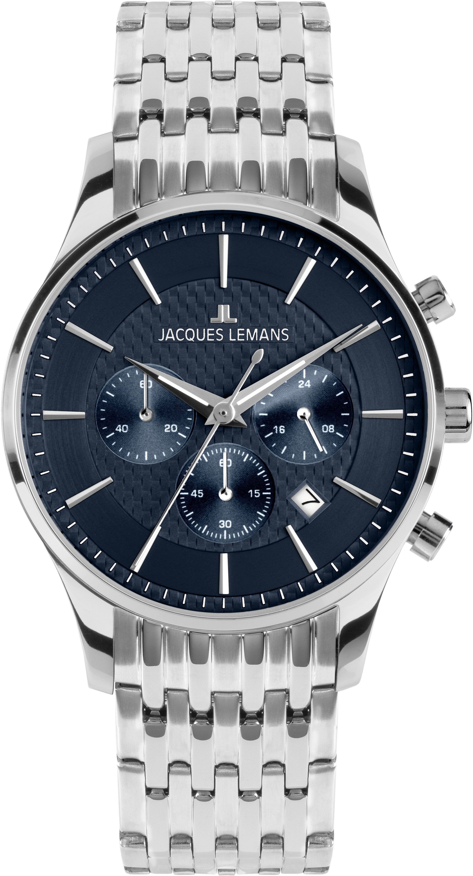 Jacques Lemans Chronograph London 1-2228H, Quarzuhr, Armbanduhr, Herrenuhr, Edelstahlarmband, analog, Tag