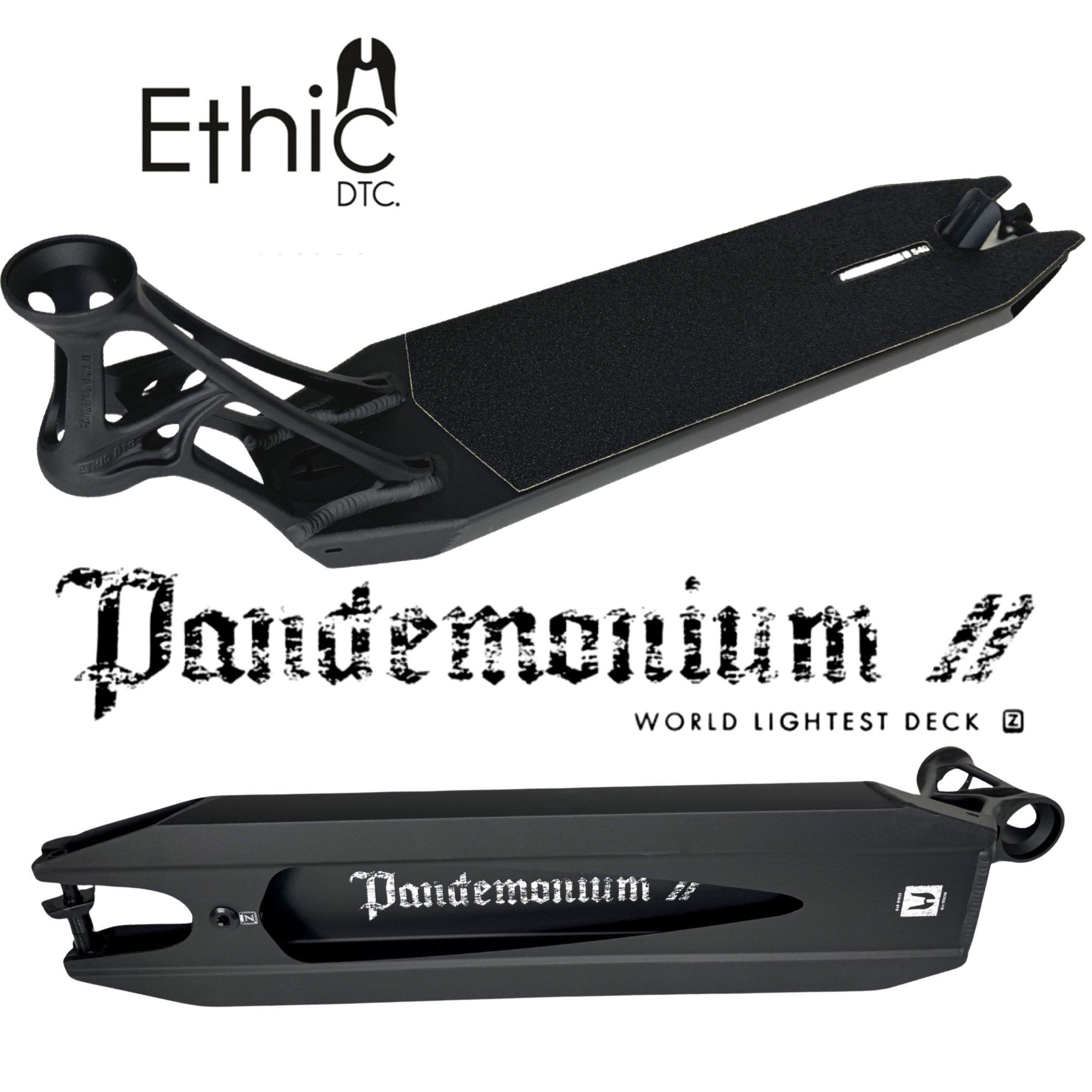 Ethic DTC Stuntscooter Ethic DTC Pandemonium V2 Stunt-Scooter Deck Schwarz Matt