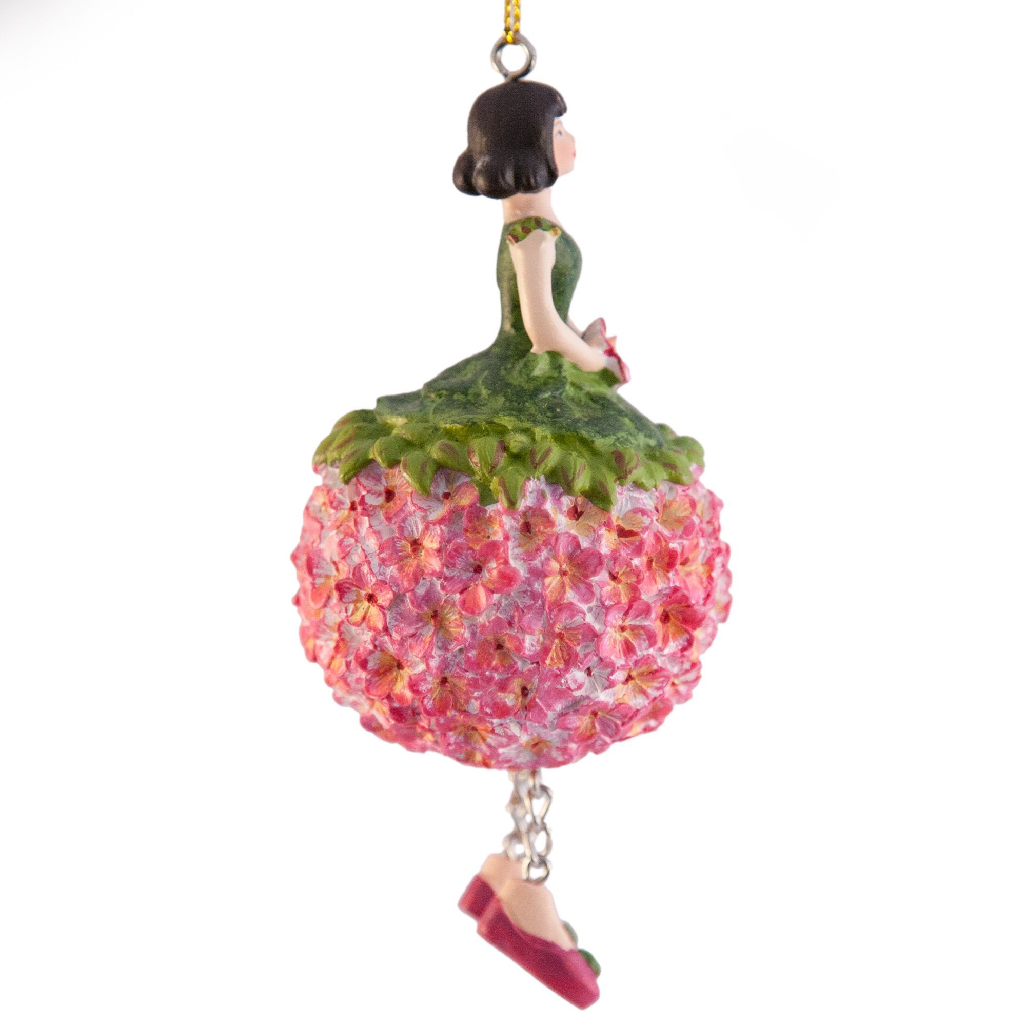 ROSEMARIE SCHULZ Heidelberg Dekofigur Blumenmädchen Geranie zum Hängen Dekohänger Blumen Deko-Objekt, mit Baumelbeinchen