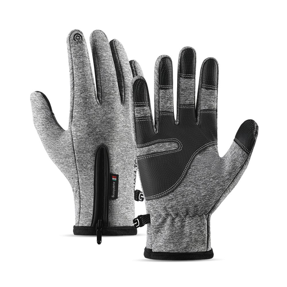 LAPA HOME Skihandschuhe Winter Sporthandschuhe Fahrrad Herren Thermo Wasserdicht Handschuhe (1 Paar) Touchscreen Handschuhe für Skifahren Laufen Radfahren, Rutschfestem Grau