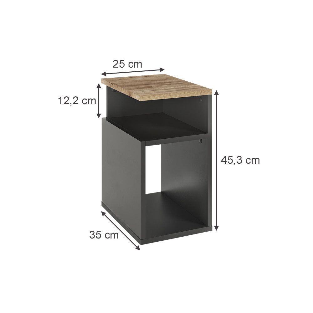 Vicco Nachtschrank Elios, Anthrazit/Goldkraft Eiche, 25 günstig online kaufen