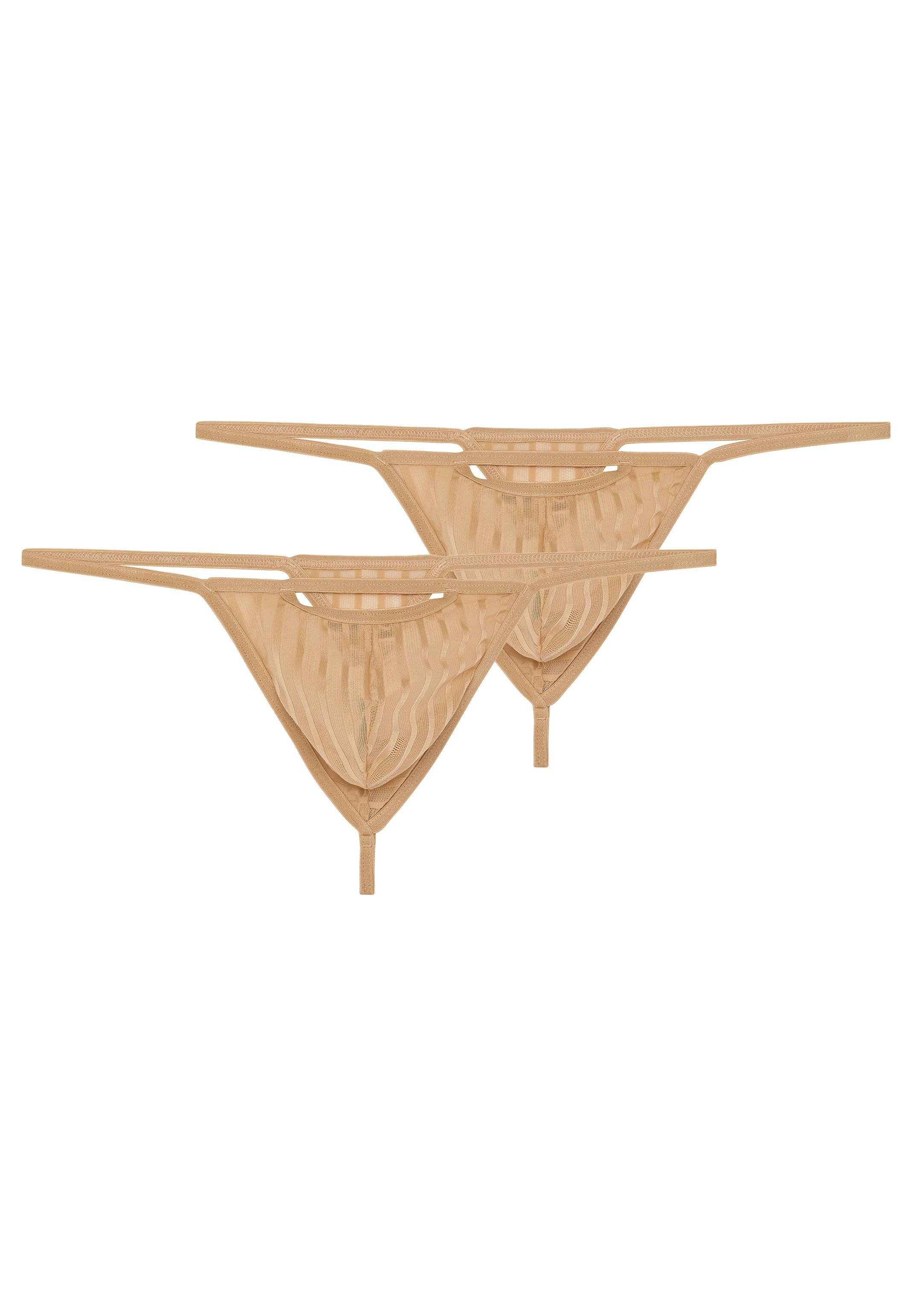 WOH String 2er Pack Personal Allure (Spar-Set, 2-St) String - mit Eingriff - Leicht - Transparenter Tüll Look