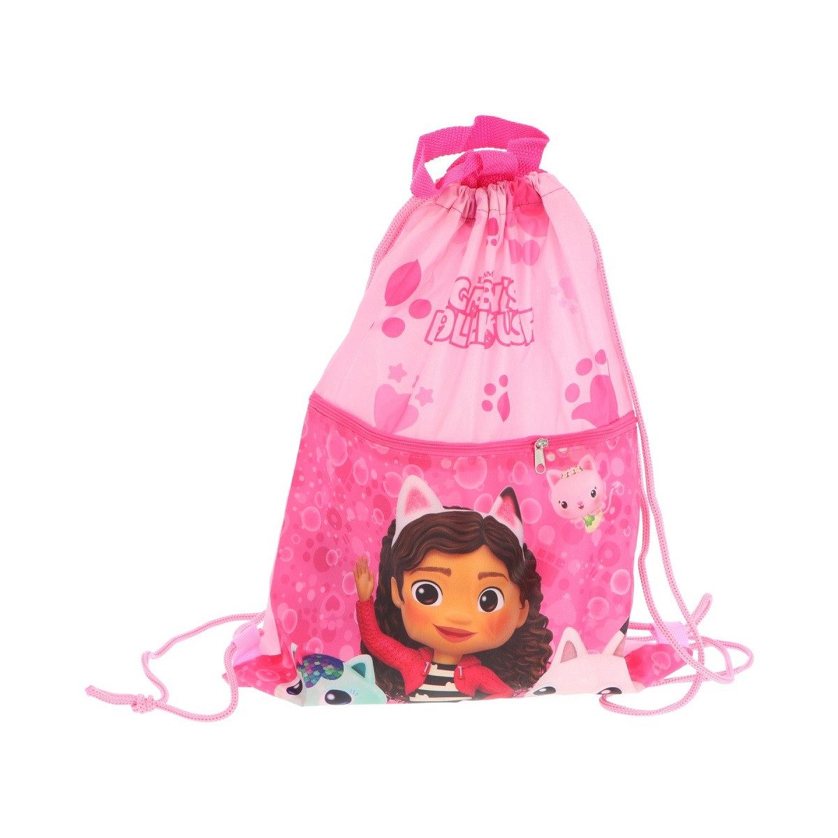 Gabby's Dollhouse Turnbeutel Turnbeutel für Kinder – Leichter Sportbeutel 45x34,5 cm (1-tlg), Zusammenfaltbar, Vielseitig einsetzbar