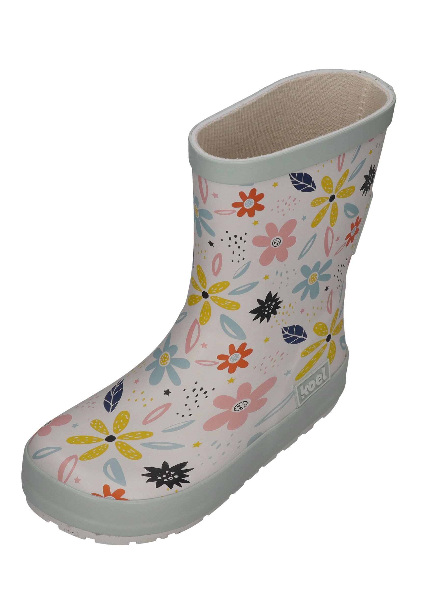 KOEL WELLIE BARE MULTI Barfußschuh White Flowers