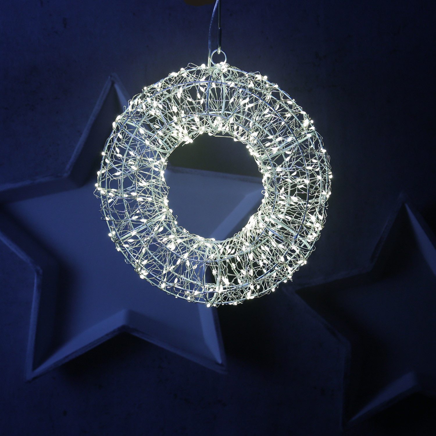 MARELIDA Dekokranz LED Lichtkranz Türkranz Weihnachtskranz 30cm 400LED 8 Modi Timer Außen