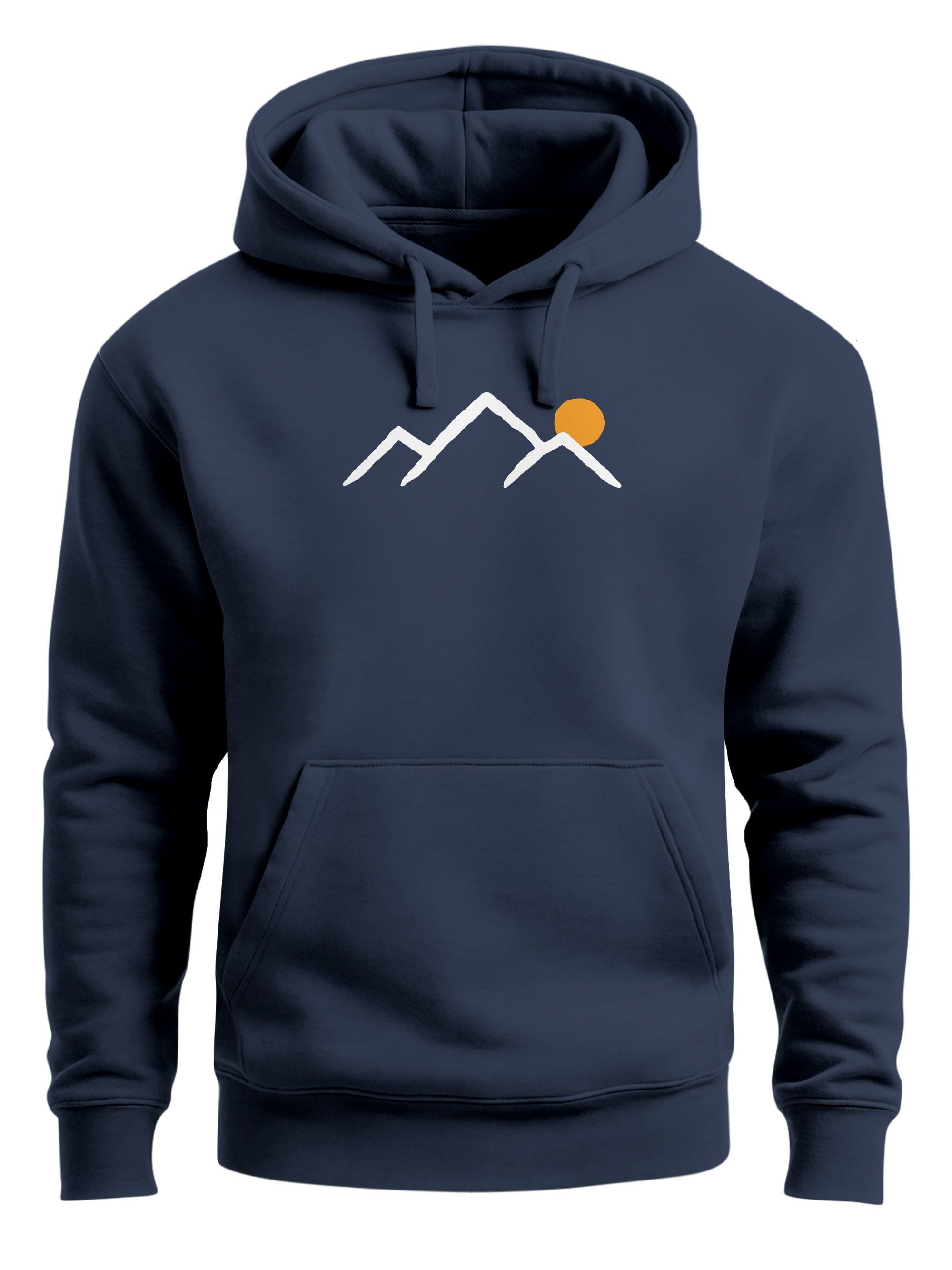 Hoodie Herren Hoodie Mountain Minimal, Kapuzensweatshirt mit Bergmotiv und