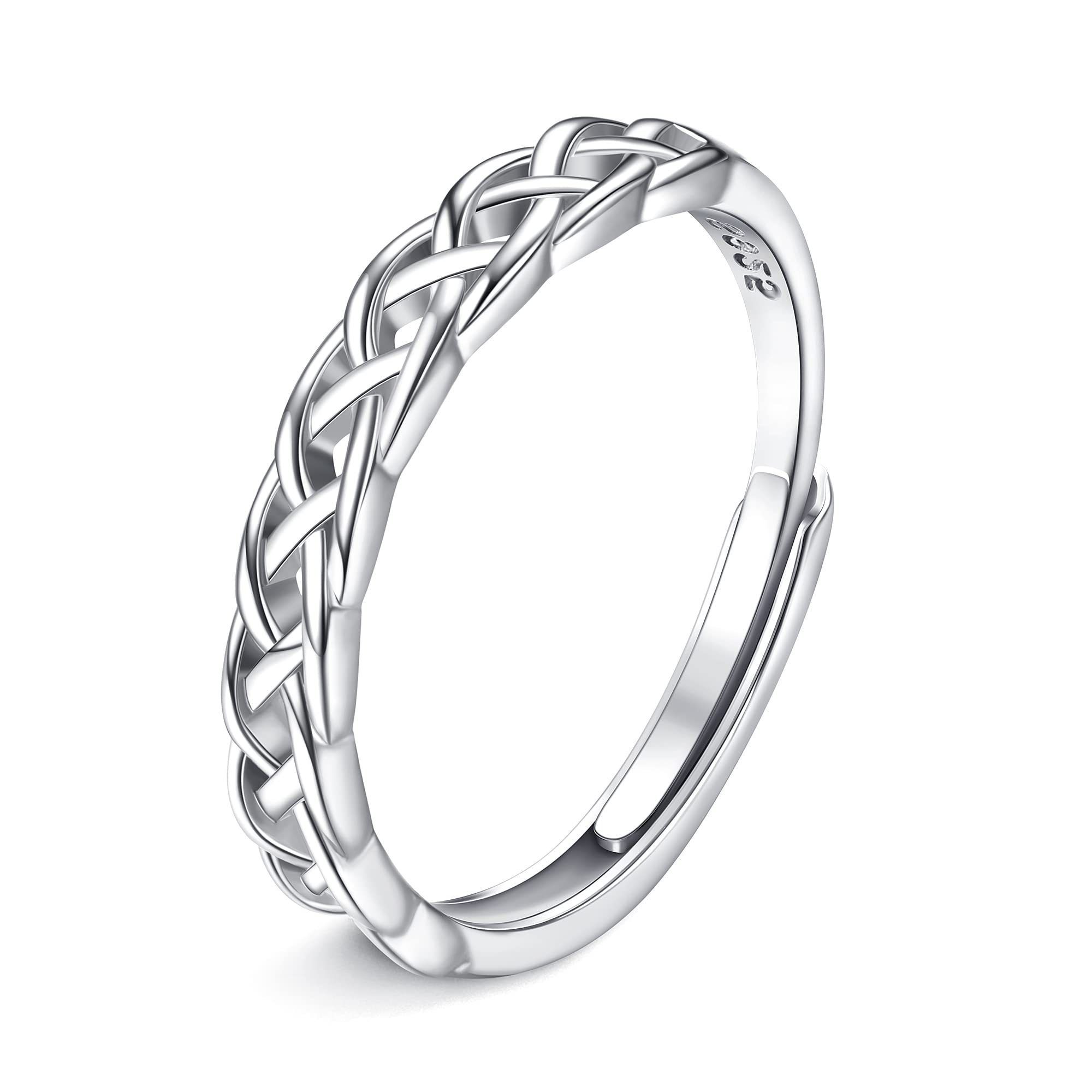 POCHUMIDUU Fingerring 925 Sterling Silber Ringe Frauen Verstellbare Ring (1-tlg), Damen Ewigkeit Keltischer Knoten Verlobungsring