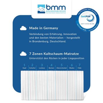 Komfortschaummatratze KLASSIK XXL, BMM, 12 cm hoch, orthopädischer 7-Zonen KSCell®-Schaum, Made in Germany