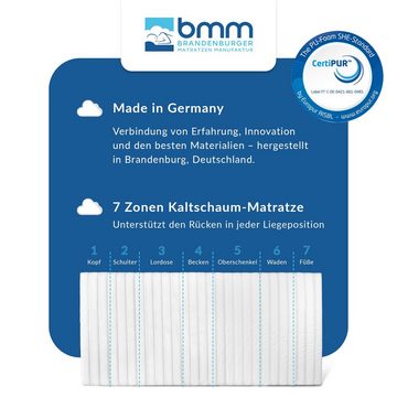 Komfortschaummatratze BMM Matratze Klassik Super XXL, BMM, 12 cm hoch, orthopädischer 7-Zonen KSCell®-Schaum, Made in Germany