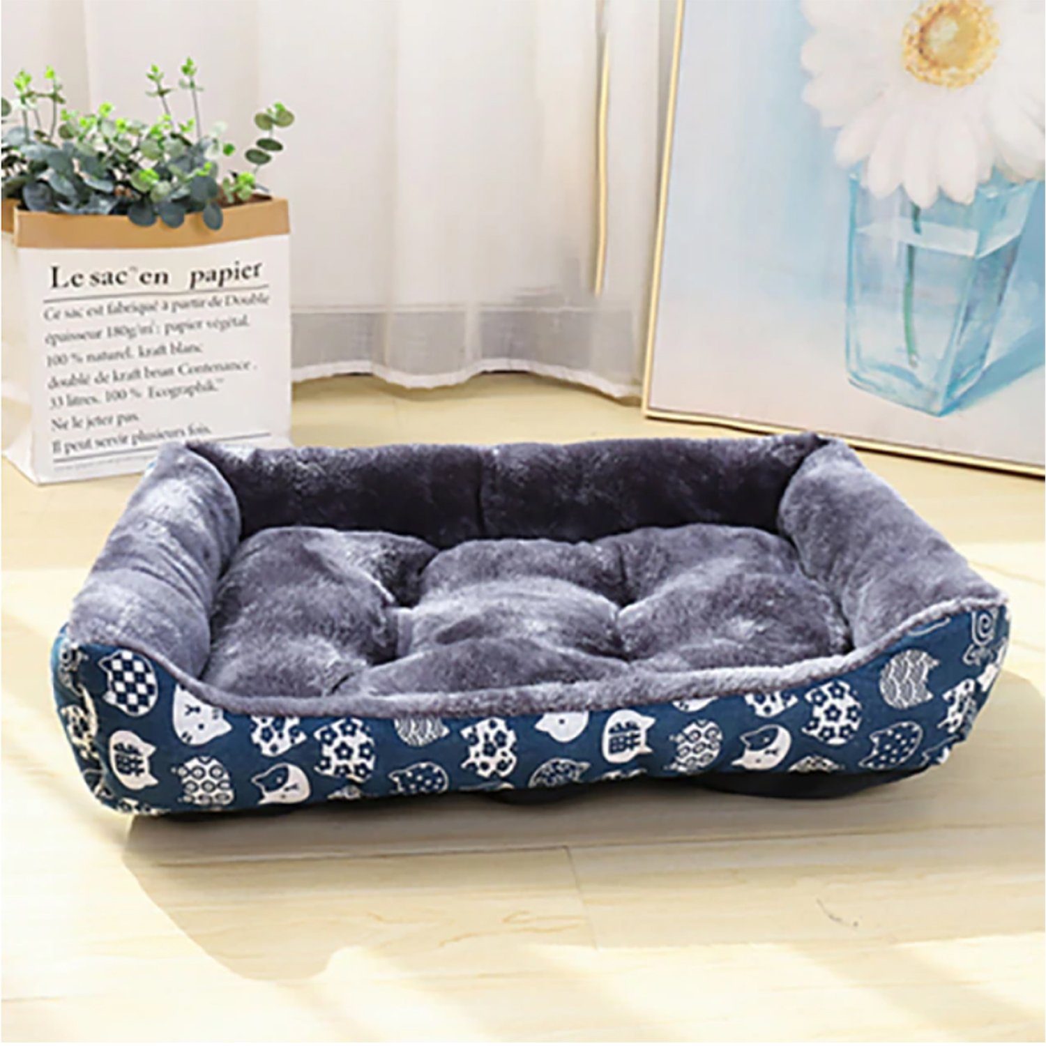 TPFLiving Tierbett Hundebett / Katzenbett / Tierbett mit Baumwollfüllung -  Hundekörbchen, - Katzenkörbchen in Verschiedene Farben und Größen S-XXL