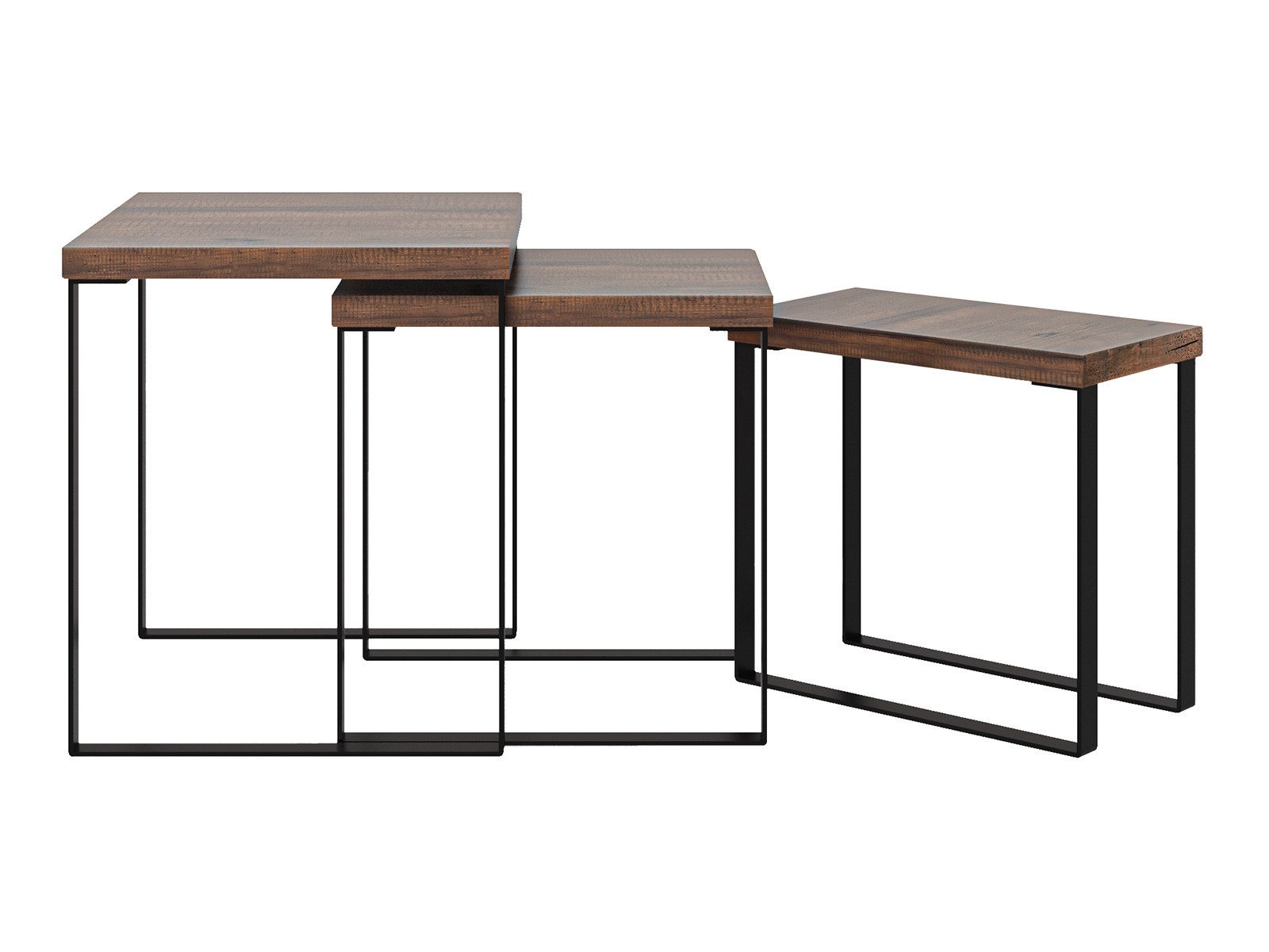 massivum Couchtisch 3er Set Sydney Pinie rustikal Satztische Beistelltische (1-St) – Bild 4 von 5