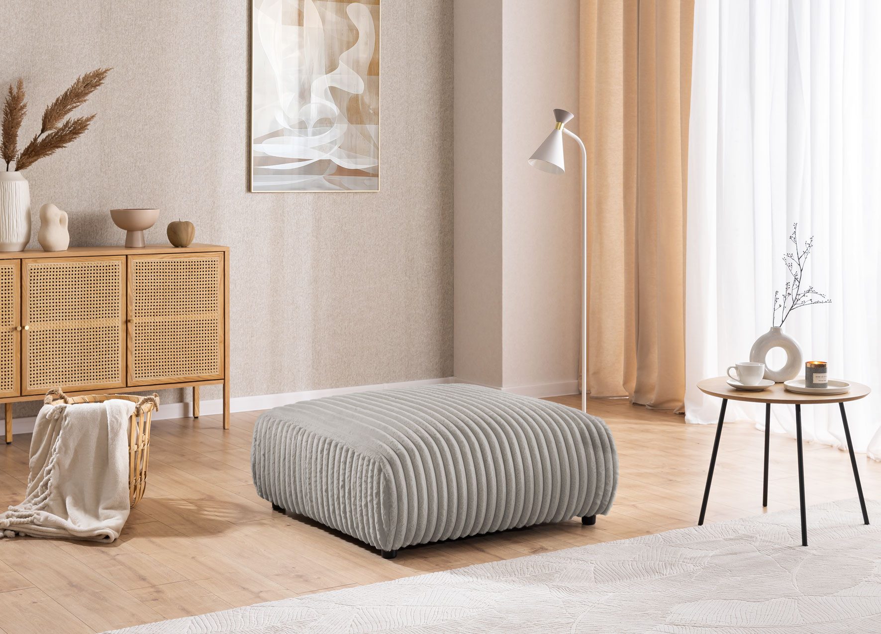 S-Style Möbel Polsterhocker Mollis aus Plüschcord mit hohem Sitzkomfort, mi günstig online kaufen