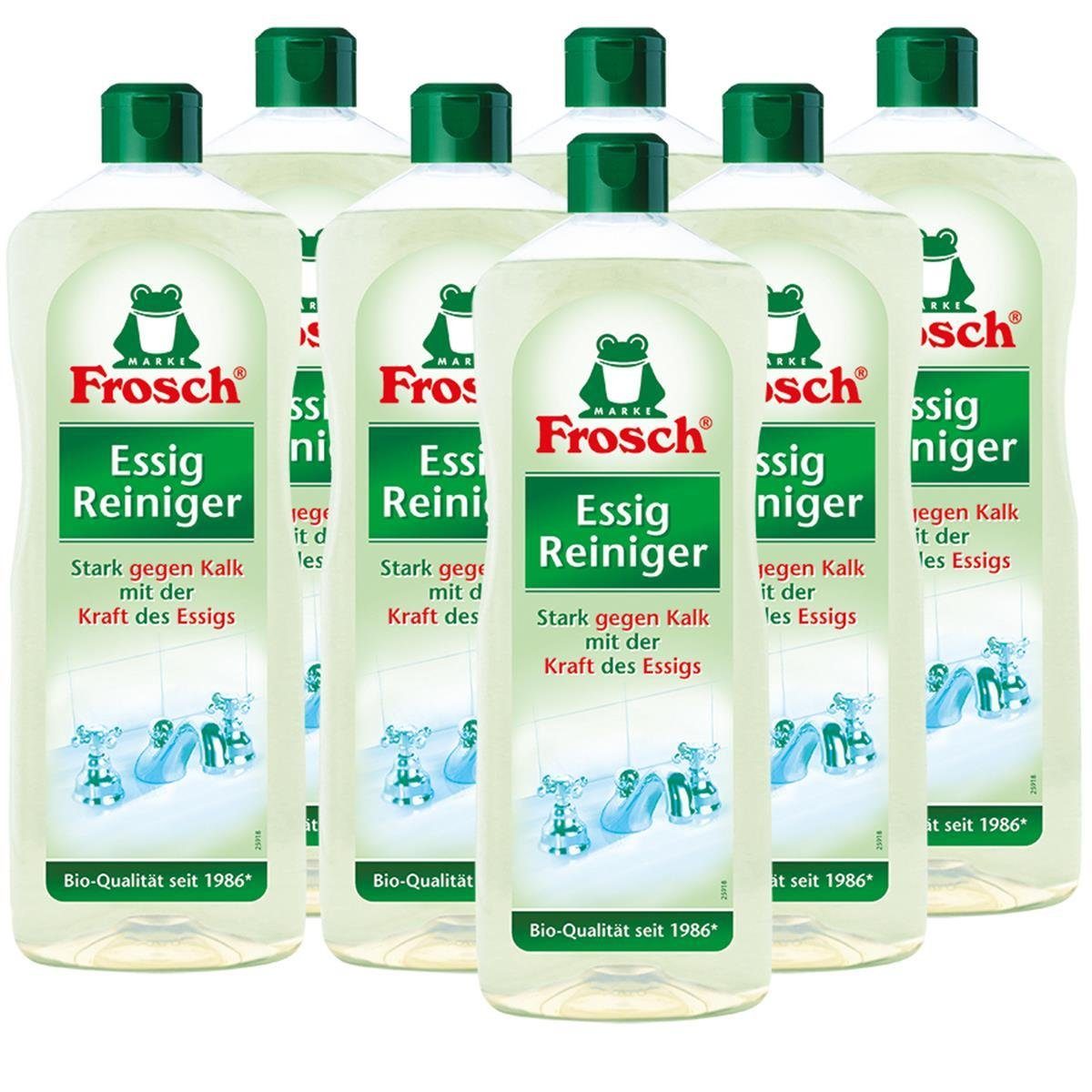 FROSCH 7x - Reiniger 1 Liter Kalk Essig gegen Frosch Stark Allzweckreiniger