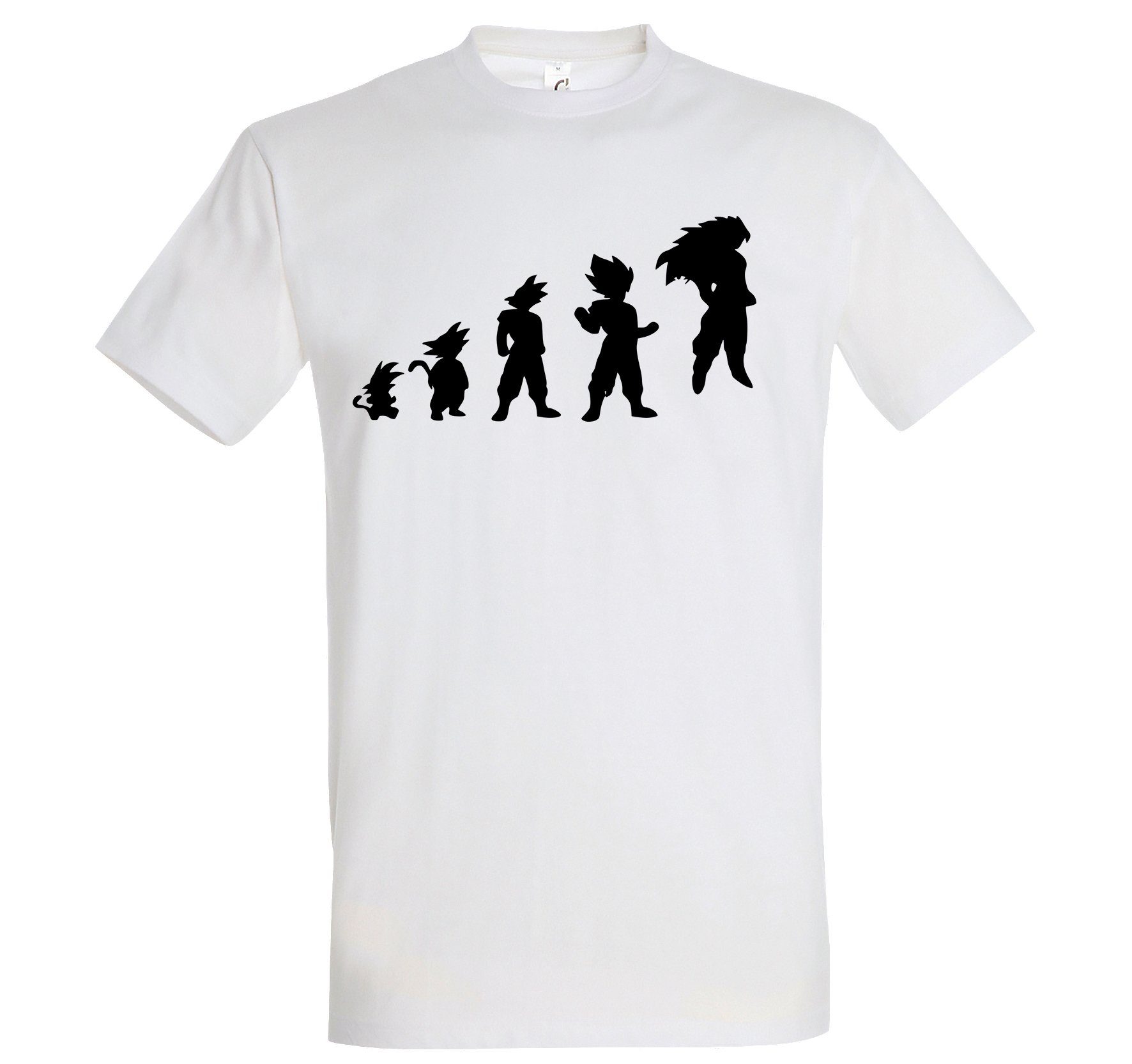 Goku Shirt Frontprint Designz Weiß trendigem T-Shirt mit Youth Evolution Herren