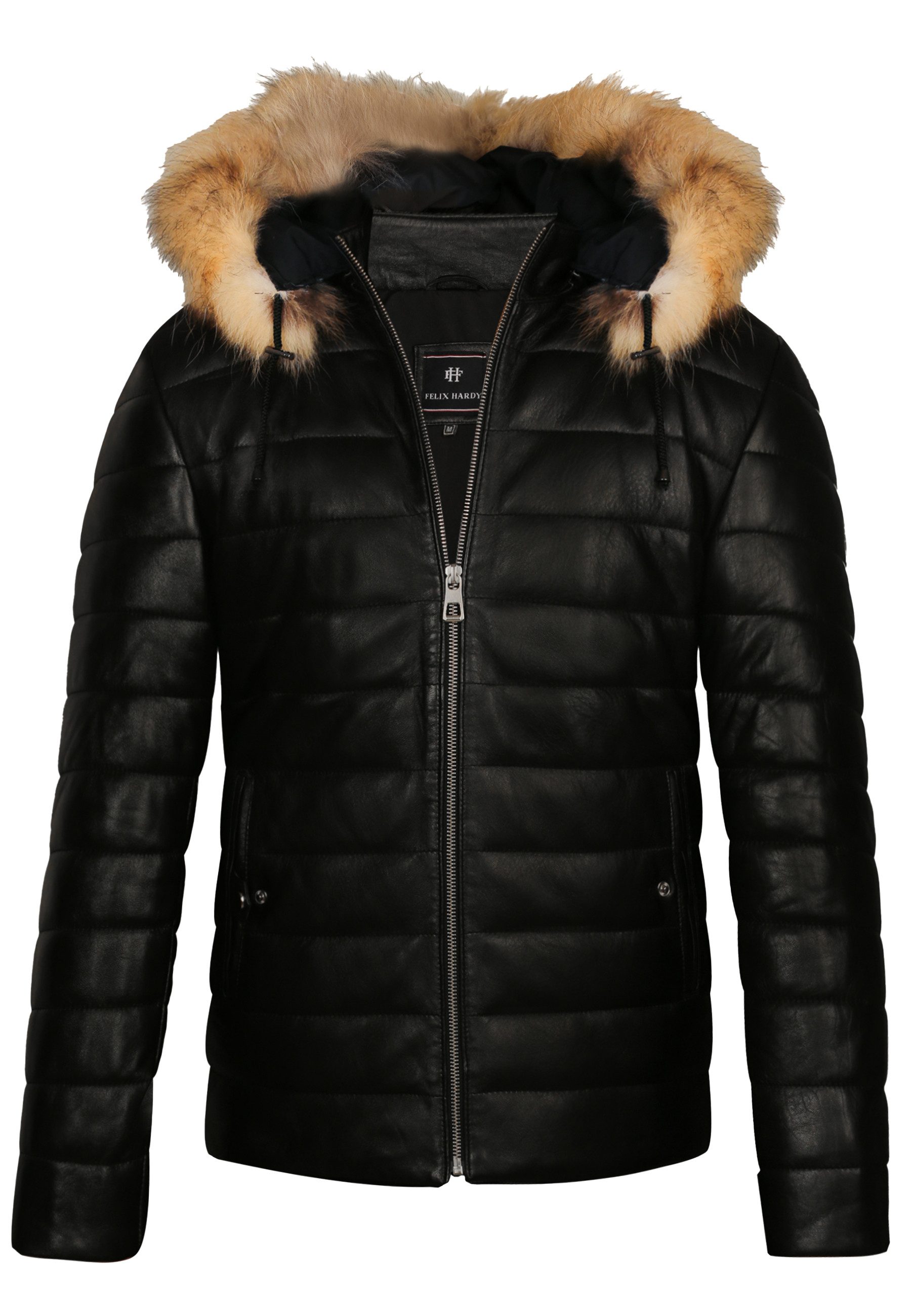 Felix Hardy Lederjacke Lederjacke mit Kapuze und Reißverschluss